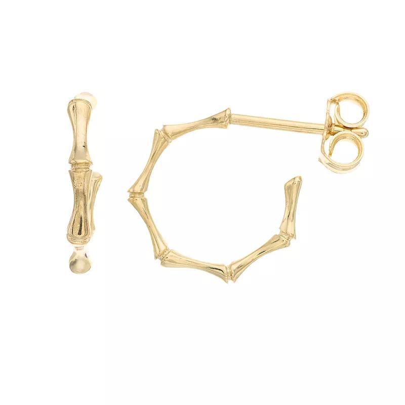 Au Naturale 14k Gold Bamboo Hoop Earrings, Women's Product Image