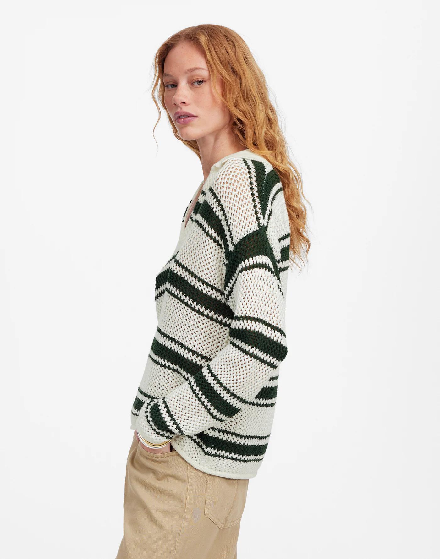 Open-Stitch Johnny Collar Sweater Product Image