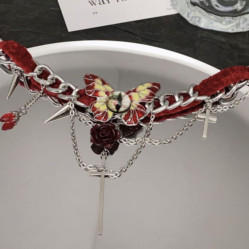 Butterfly Alloy Velvet Choker Product Image
