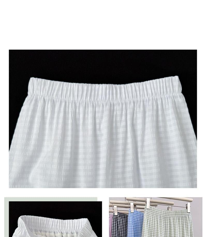 High Rise Plaid Midi A-Line Skirt Product Image