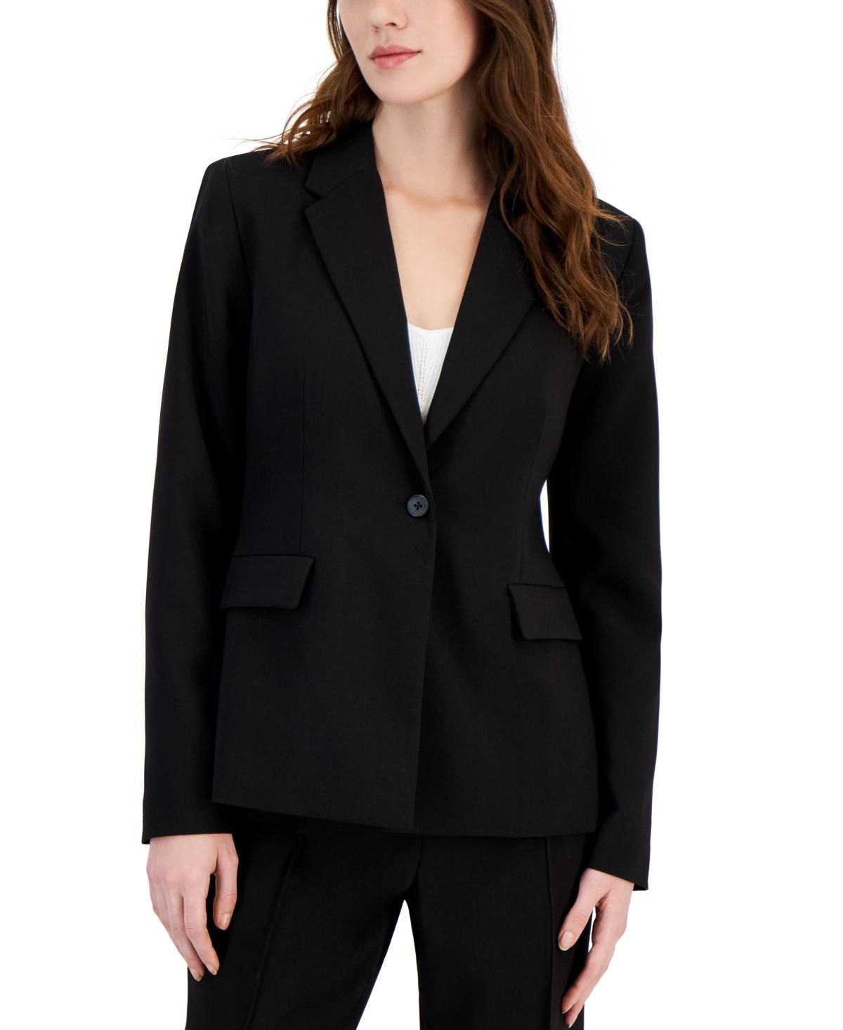 T Tahari Womens Notch-Lapel One-Button Blazer Product Image