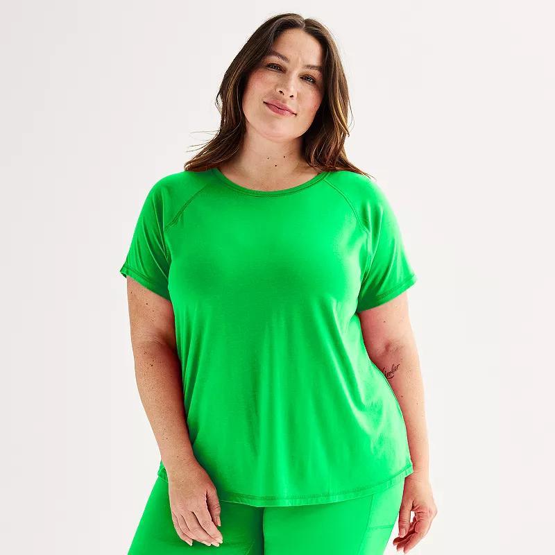 Plus Size Tek Gear® Core Raglan Tee, Women's, Size: 1XL, Solomon Product Image