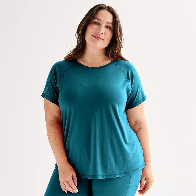 Plus Size Tek Gear® Core Raglan Tee, Women's, Size: 1XL, Solomon Product Image
