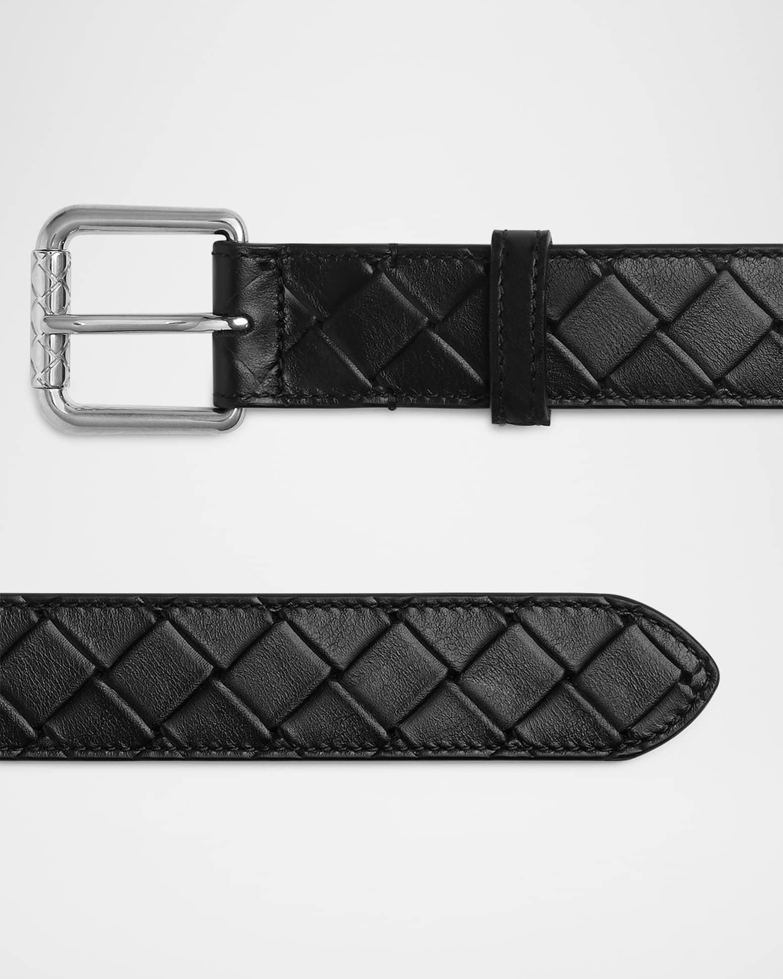 Men's Intrecciato Stamp Leather Belt Product Image