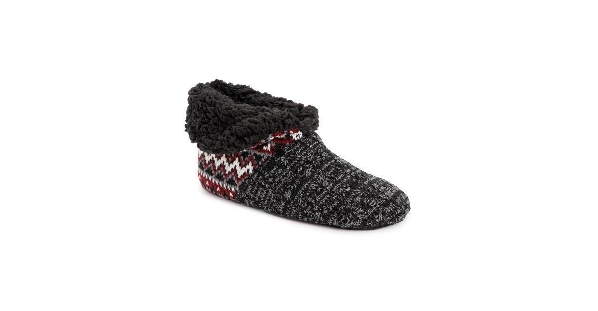 Men's MUK LUKS Foldover Sherpa Boot Slippers, Size: Small-Medium, Blue Product Image