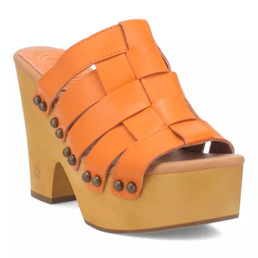 Dingo Dagwood Women's Leather Platform Sandals, Size: 11, Orange Product Image