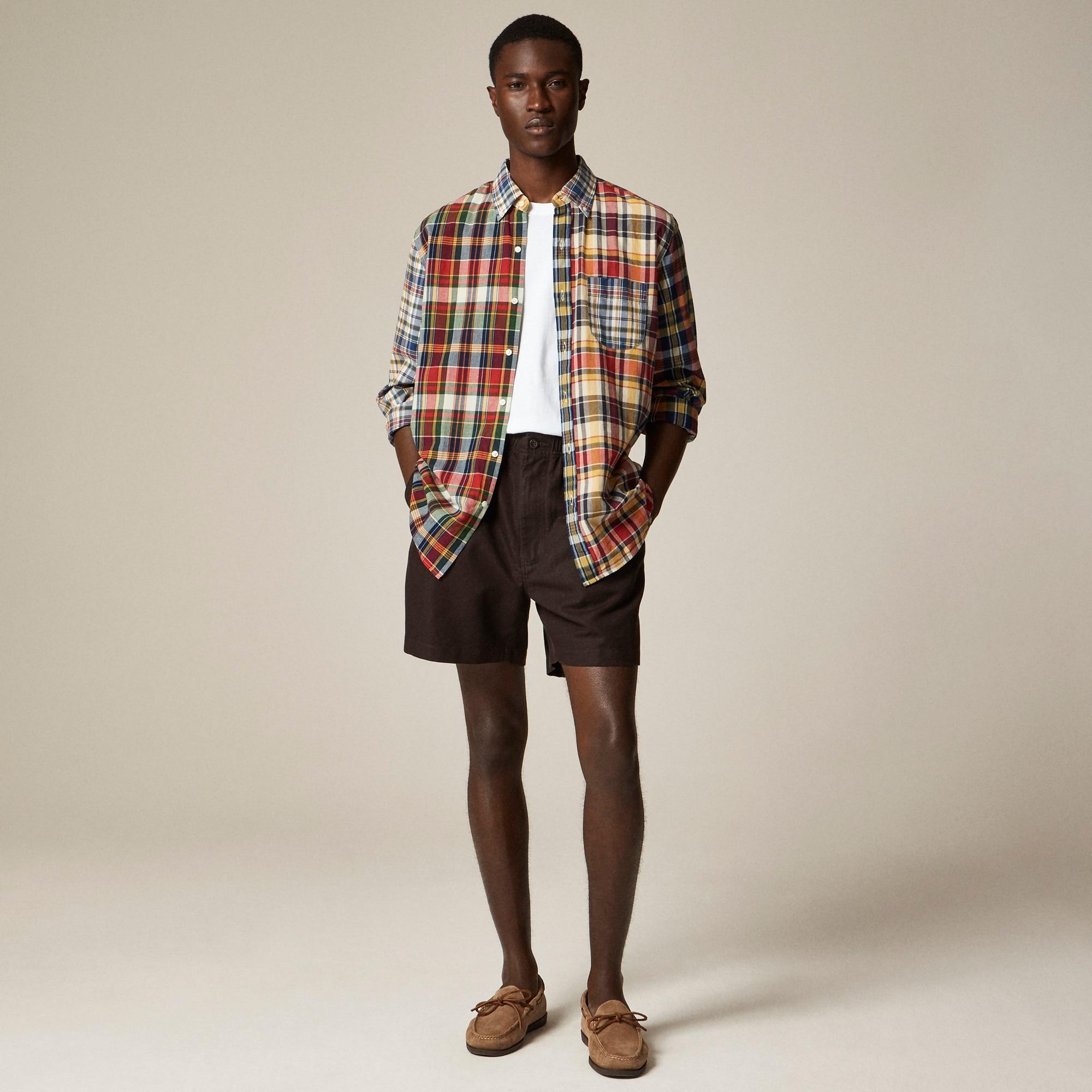 Indian madras shirt in patchwork plaid Product Image