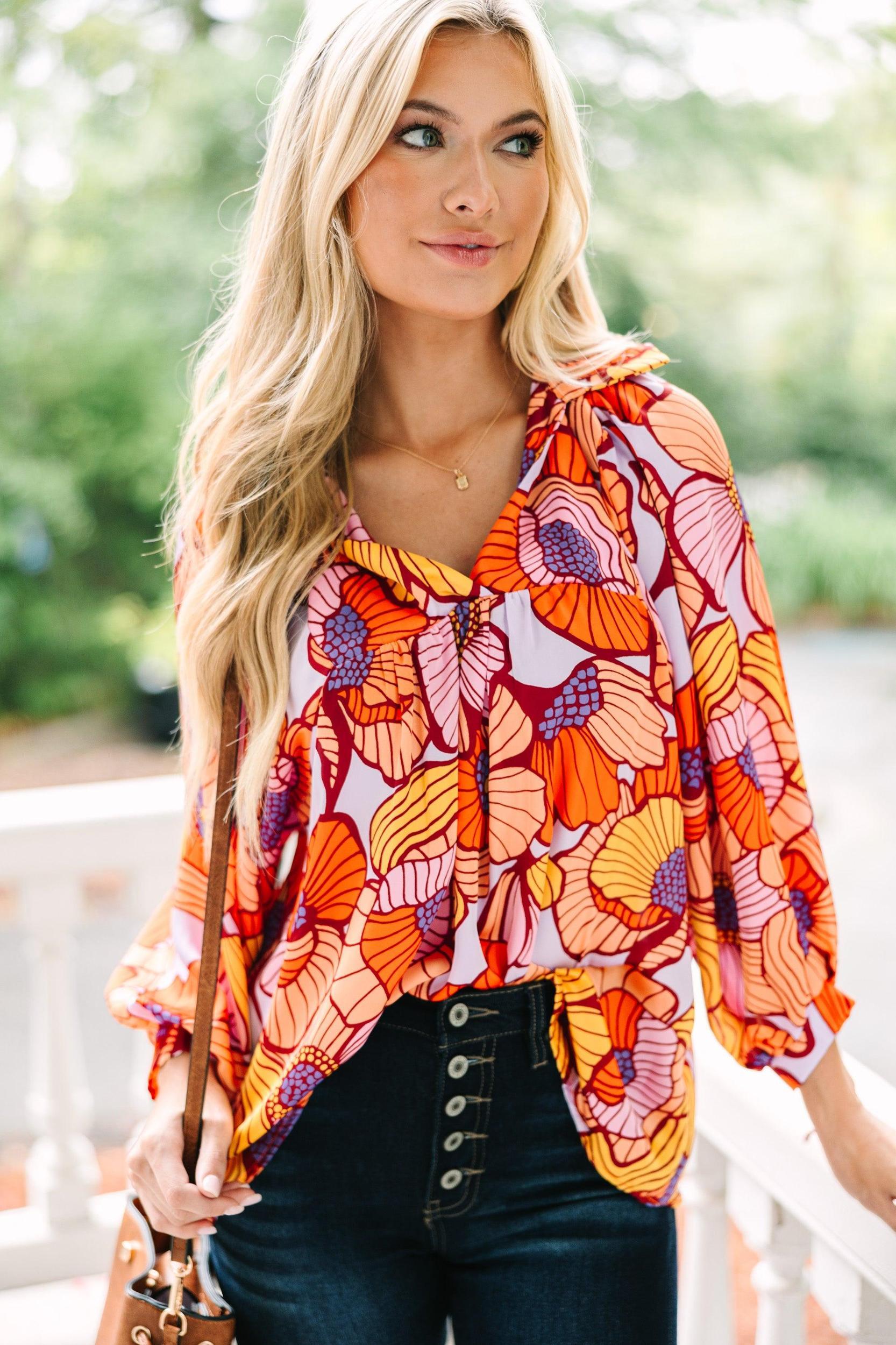 Better Be Bold Purple Floral Blouse Female Product Image