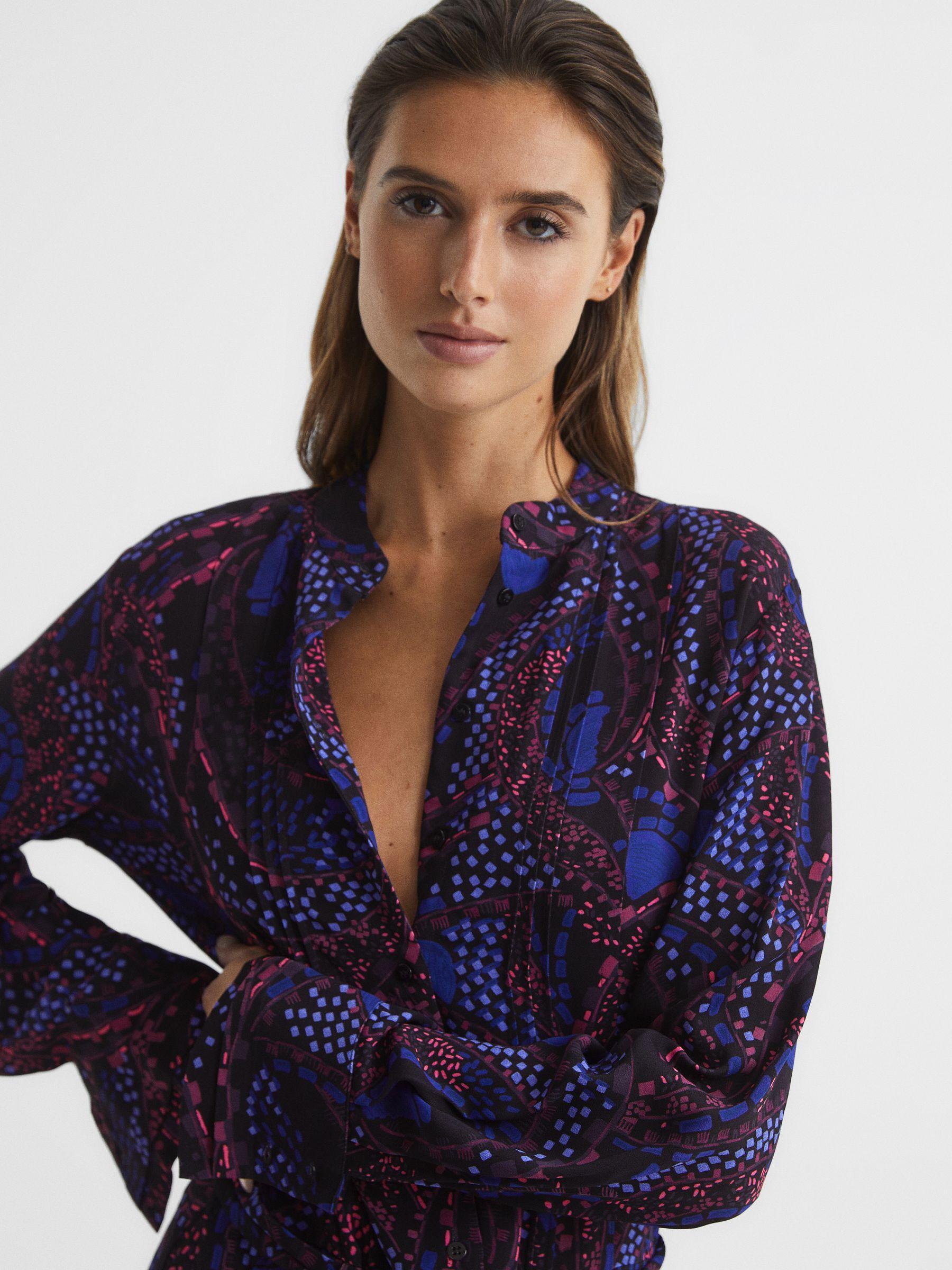 Printed Mini Dress in Purple Product Image