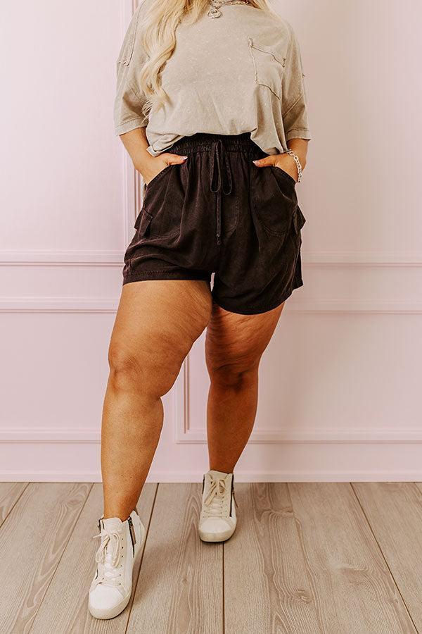 The Aleena High Waist Shorts In Vintage Black Curves Product Image