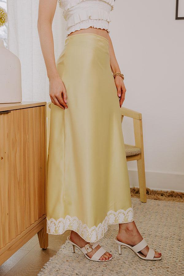 The Anna High Waist Satin Midi Skirt Product Image