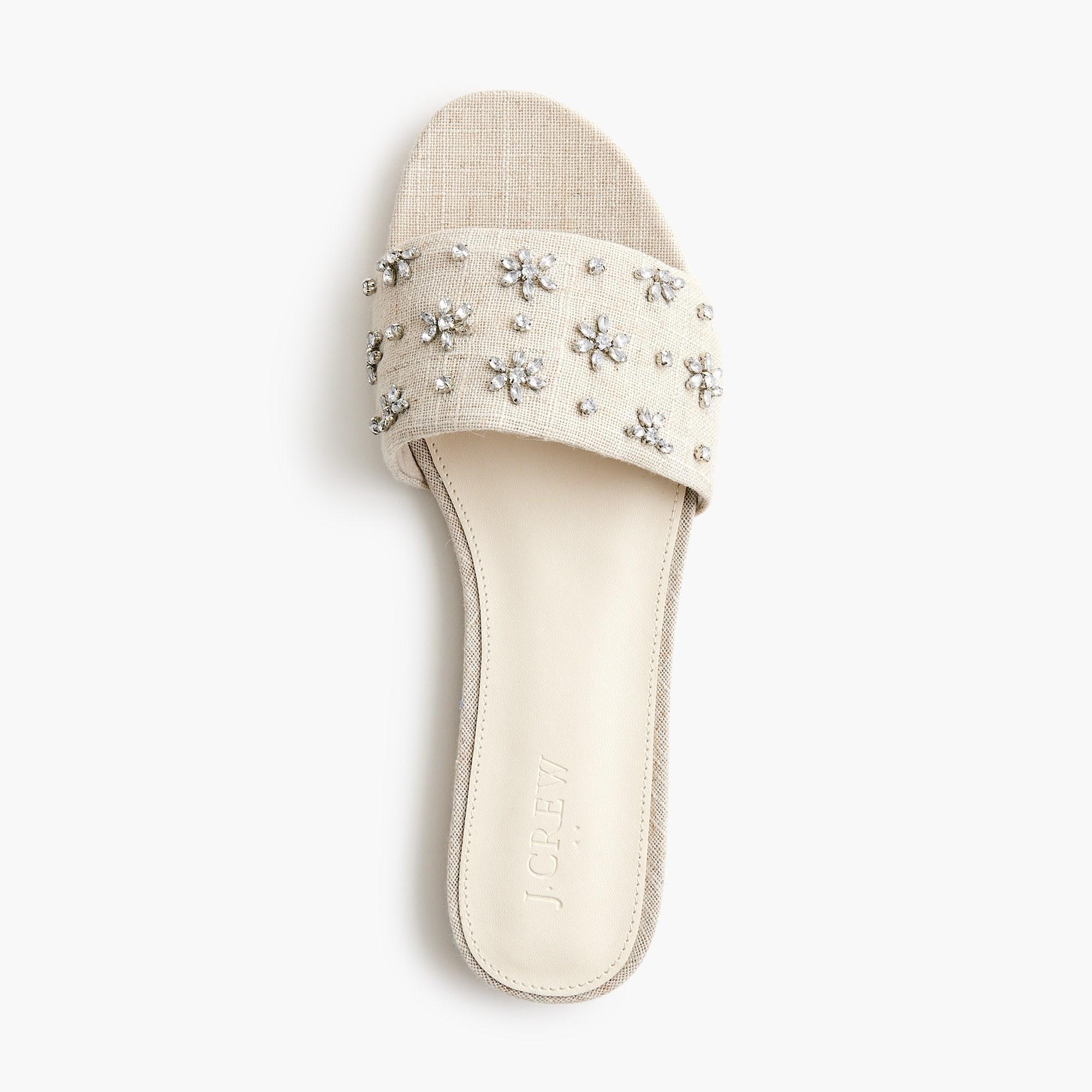 Embellished canvas slide sandals Product Image