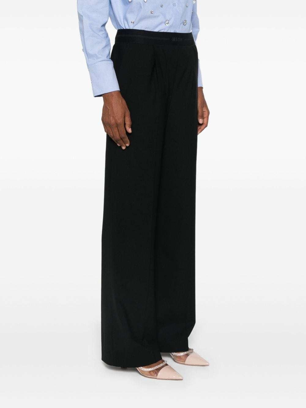 MSGM Logo-waist Trousers In Black Product Image