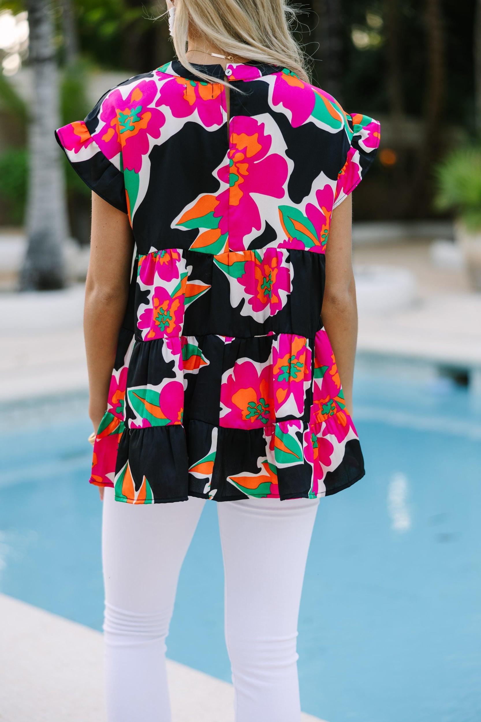Hear Your Call Black Floral Babydoll Top Female Product Image