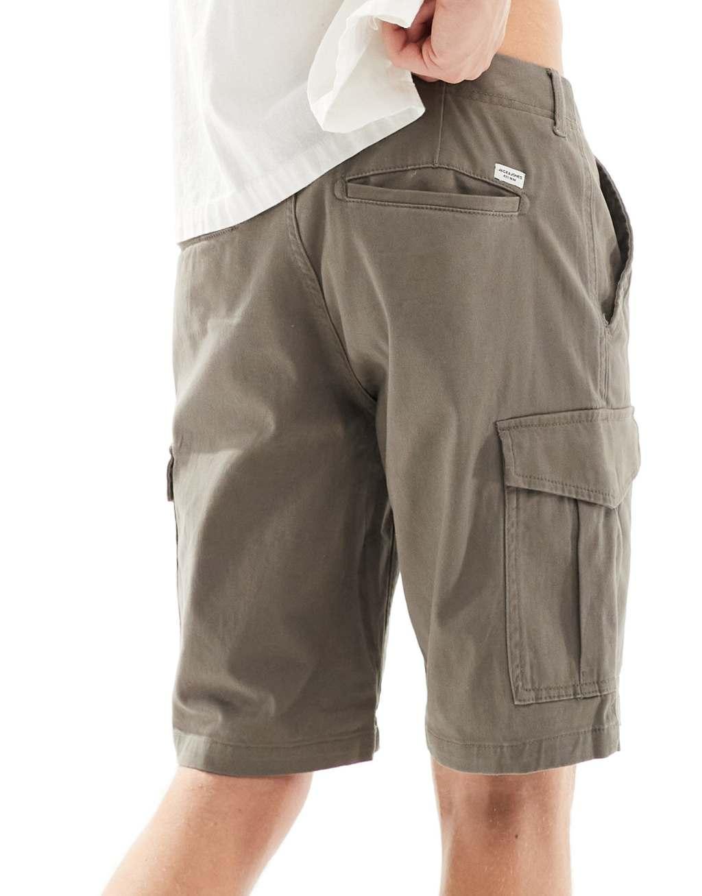 Jack & Jones cargo shorts in brown Product Image