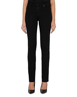 7 For All Mankind Kimmie Mid Rise Straight Jeans in Rinse Black Product Image