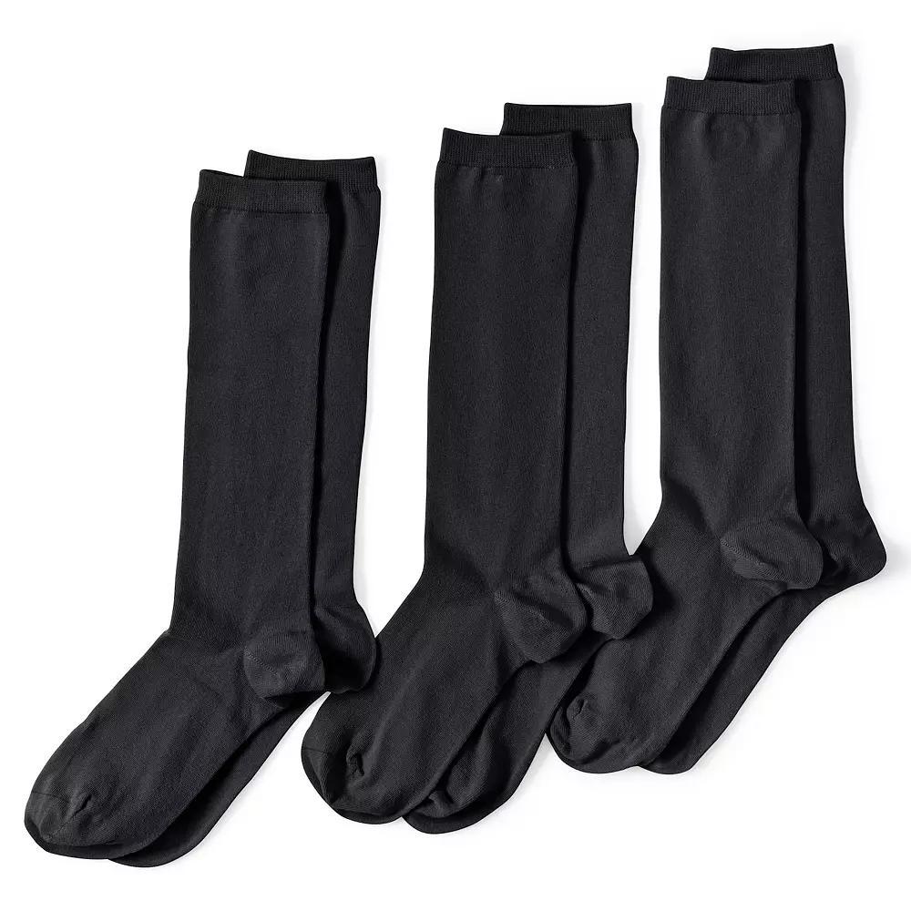 Women's Lands' End Seamless Toe Solid Trouser Socks 3-Pack, Size: Small-Medium, True Blue Product Image