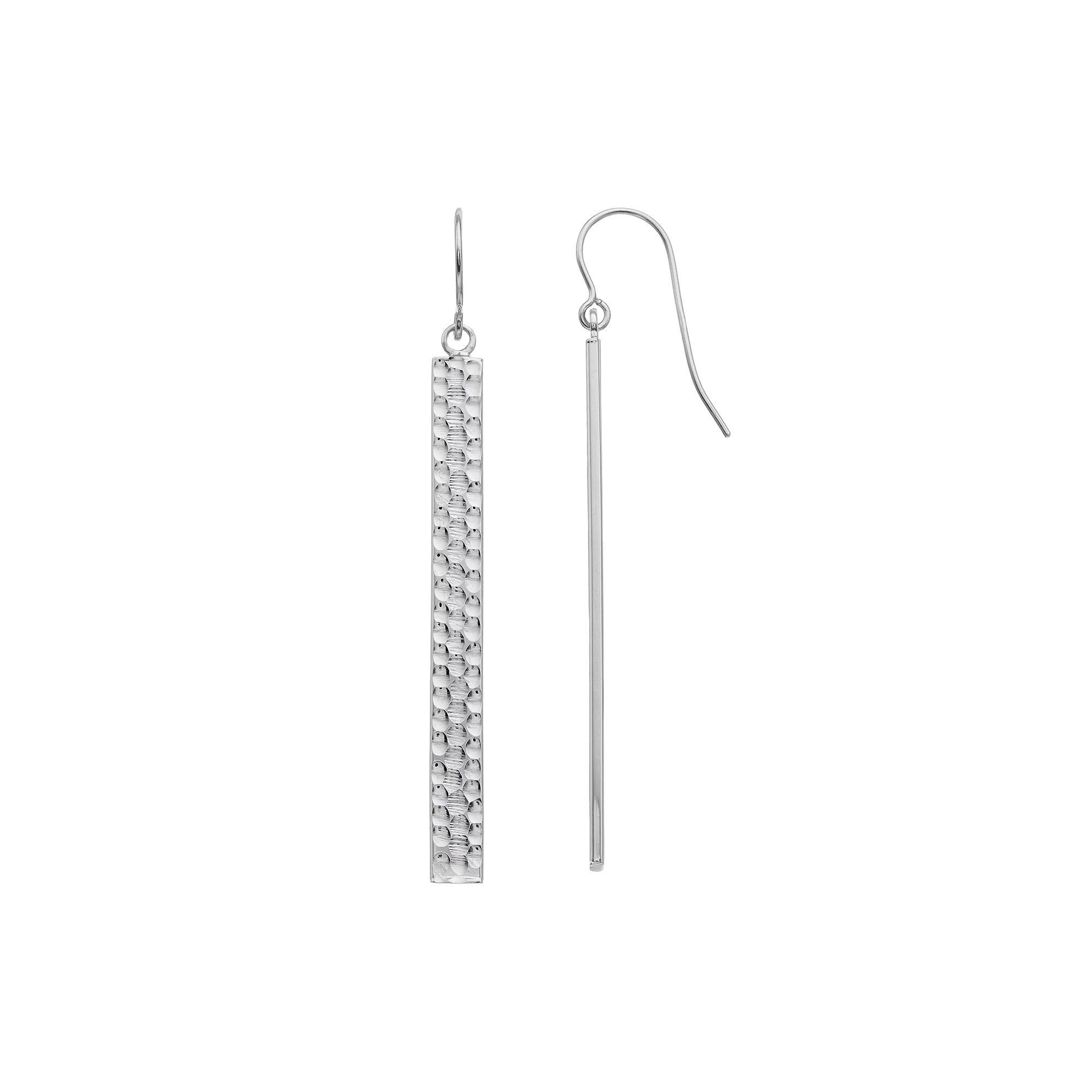Au Naturale 14k Gold Drop Bar Earrings, Women's, White Product Image