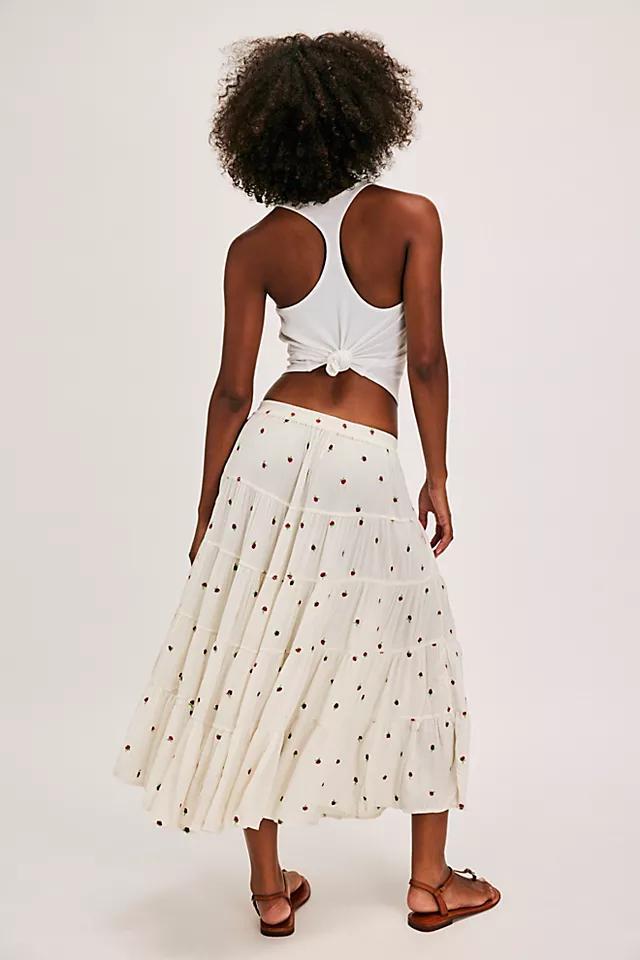 In Full Swing Embroidered Midi Skirt Product Image