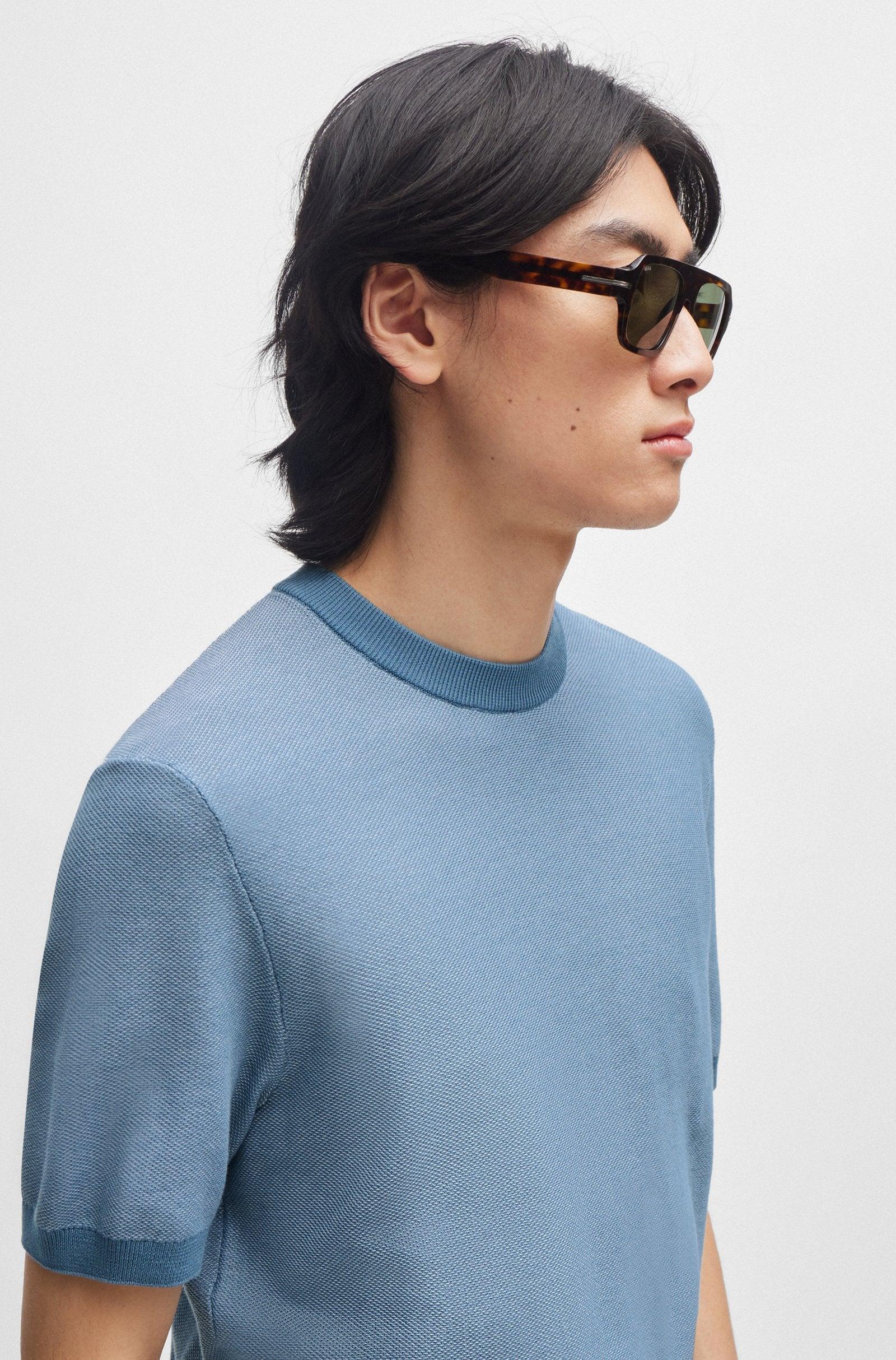 Boss SHORT-SLEEVED SWEATER WITH MICRO STRUCTURE Product Image