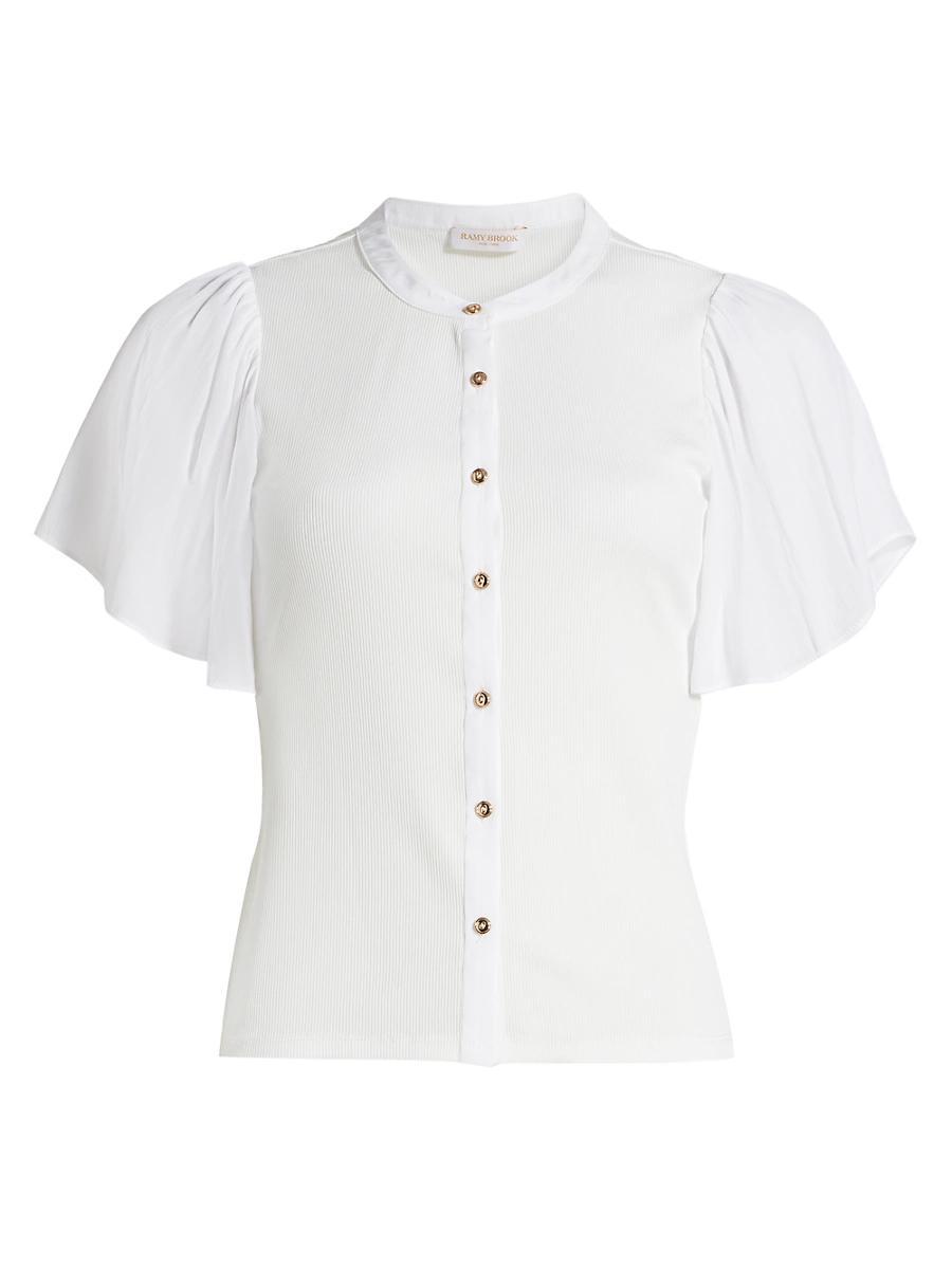 Womens Colette Flutter-Sleeve Top Product Image