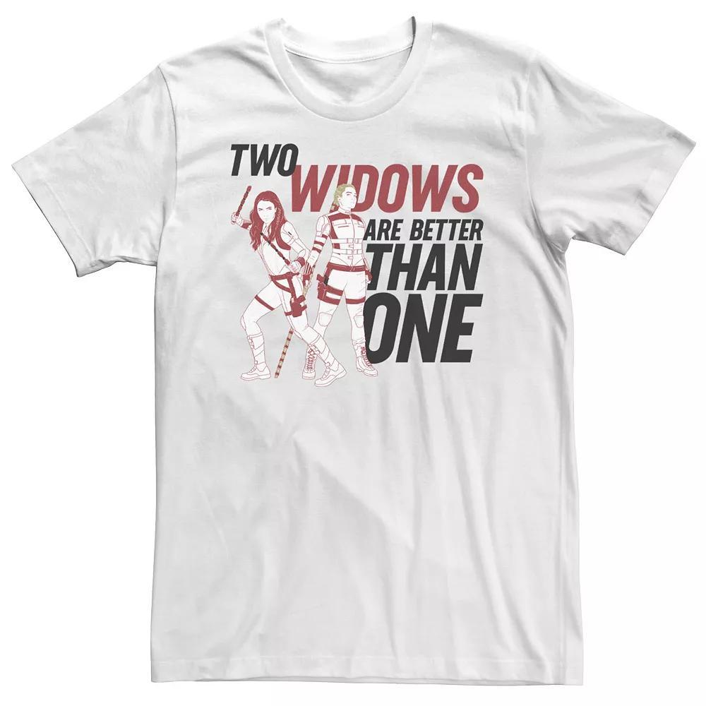 Big & Tall Marvel Black Widow Two Widows Are Better Than One Portrait Tee, Men's, Size: 3XL Tall, White Product Image