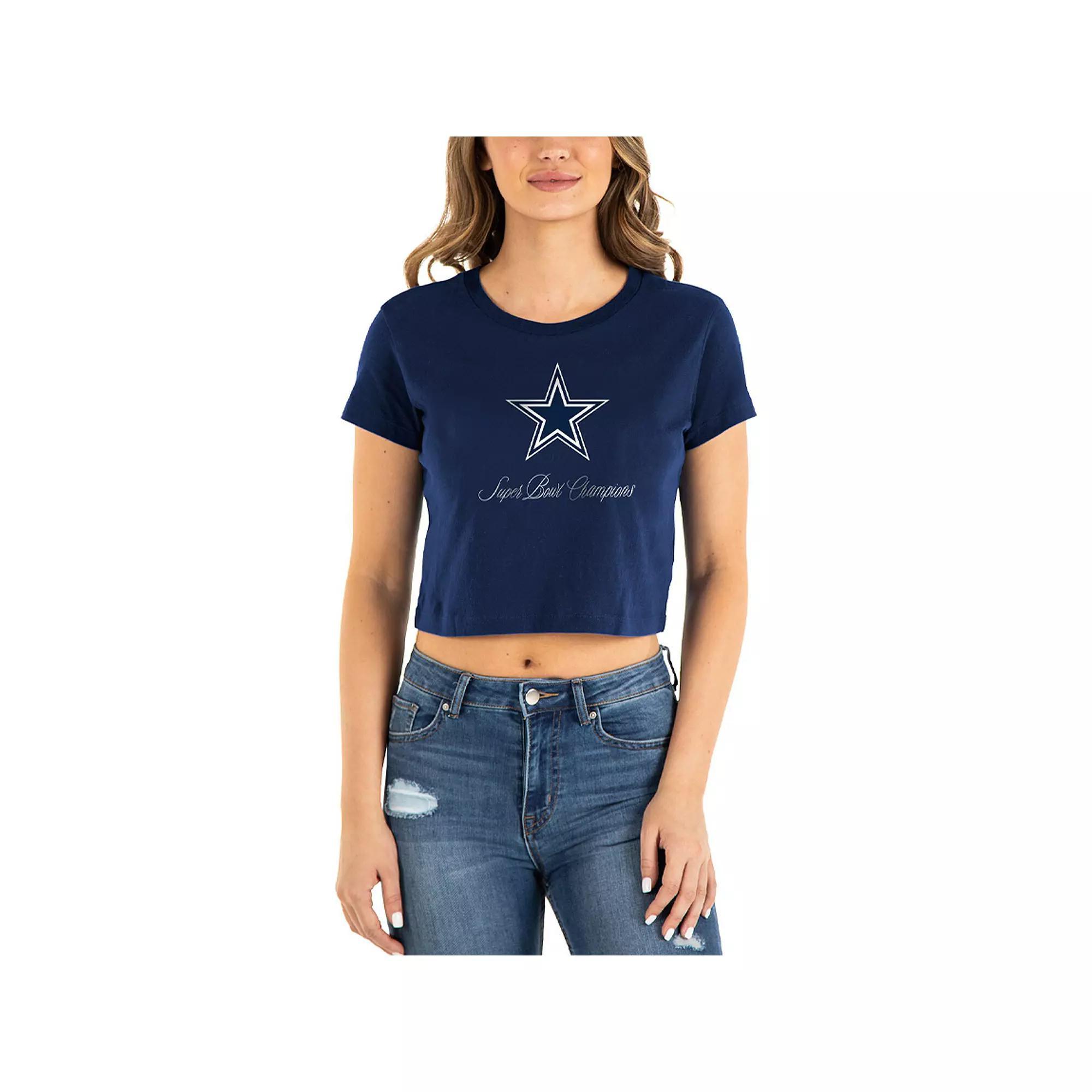 Women's New Era Navy Dallas Cowboys Historic Champs T-Shirt, Size: 2XL, Blue Product Image