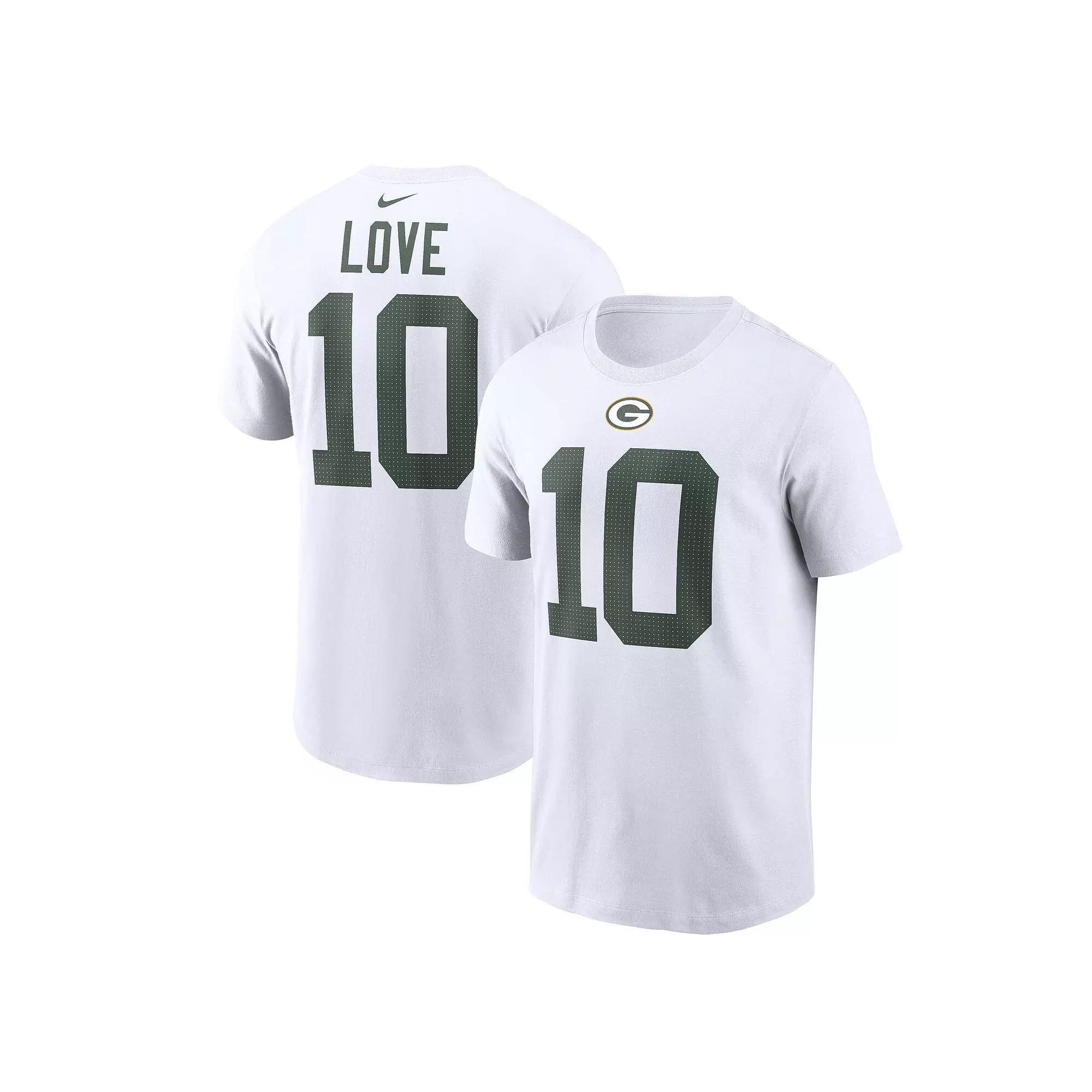Men's Nike Jordan Love  White Green Bay Packers  Player Name & Number T-Shirt, Size: 2XL Product Image