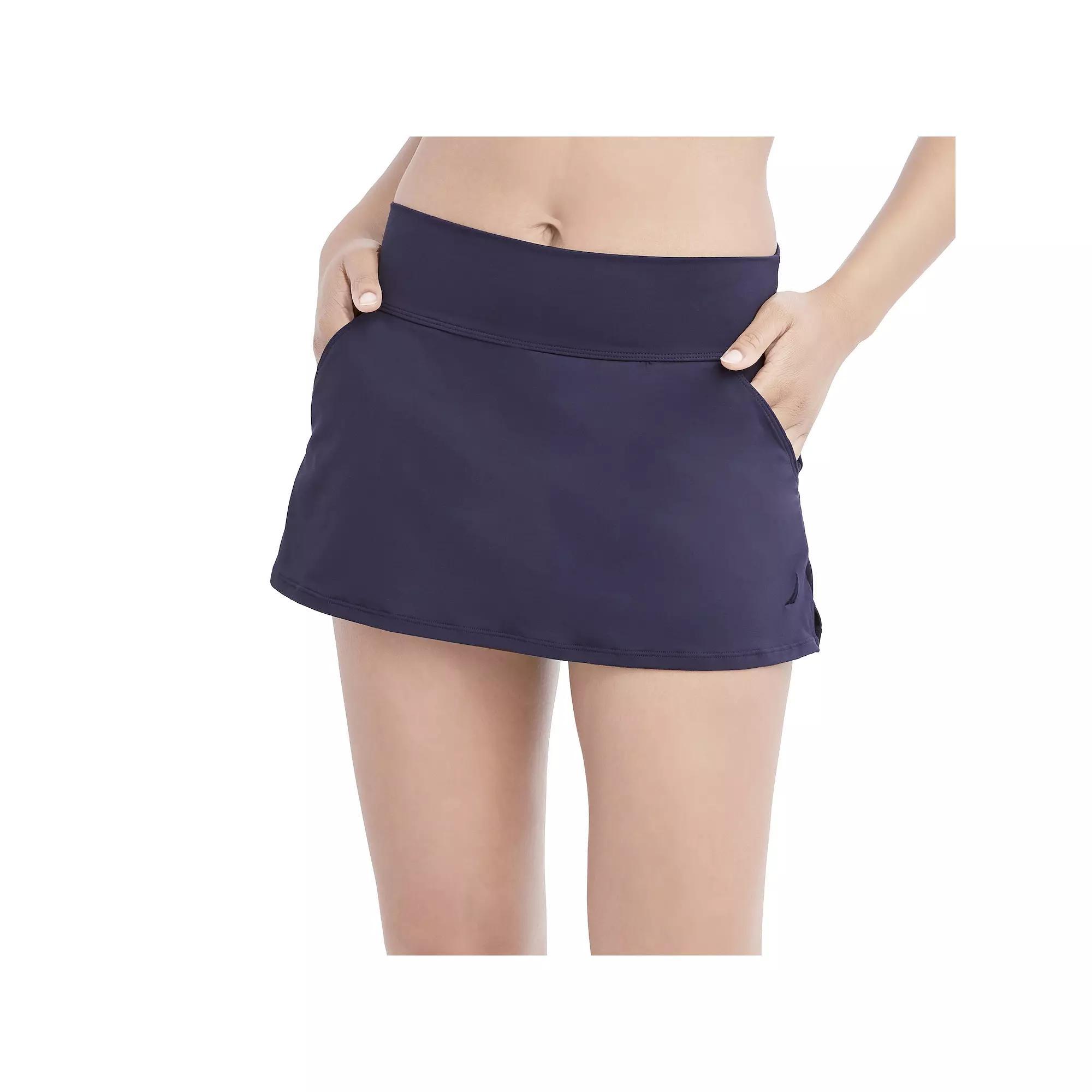Women's Nautica Knit Midrise Skirted Swim Bottoms, Size: XL, Deep Product Image
