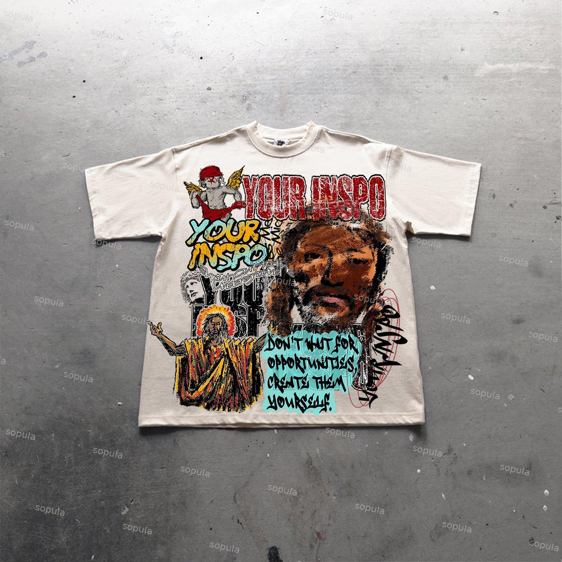 Sopula Your Inspo Graffiti Graphic Print Cotton T-Shirt Product Image