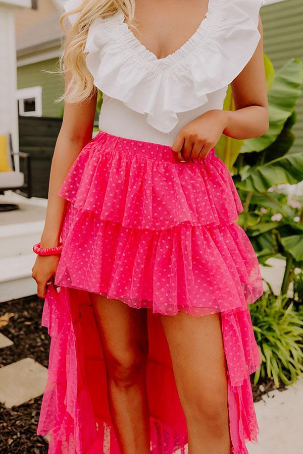 Ideally Yours Tulle High-Low Skirt In Pink Product Image