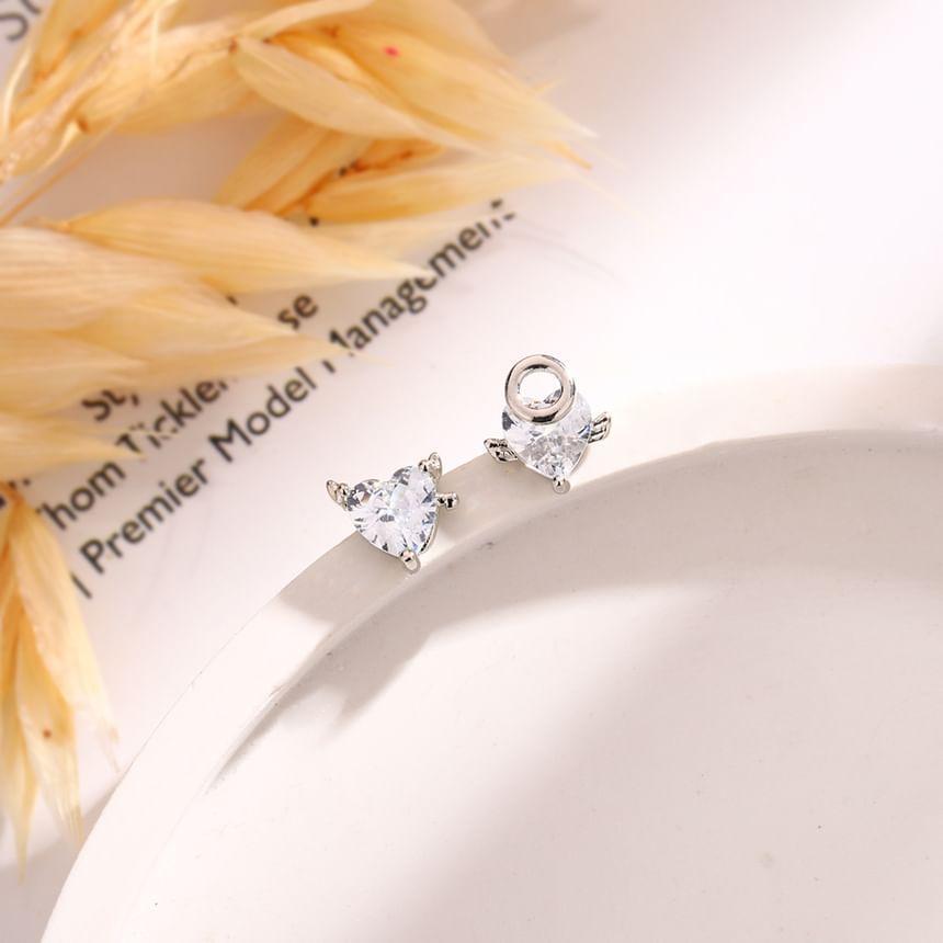Heart Rhinestone Angel Alloy Stud Earring Product Image