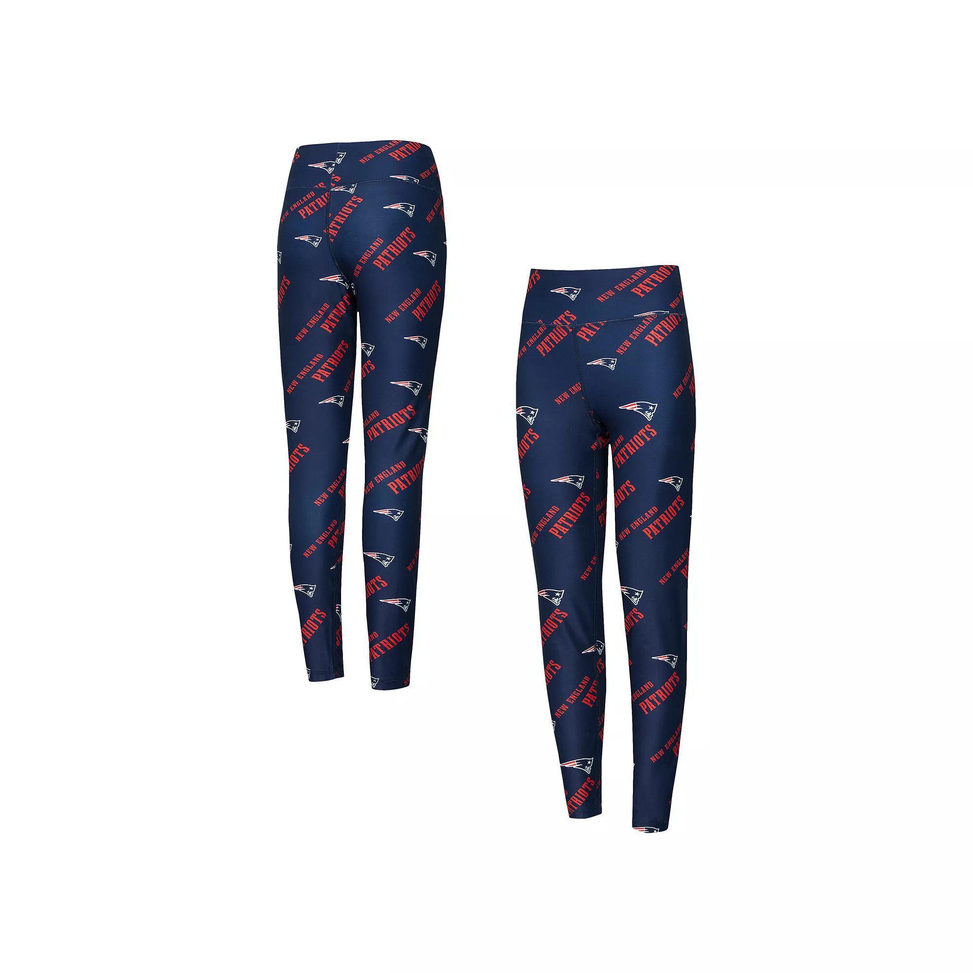 Womens Concepts Sport New England Patriots Breakthrough Allover Print Knit Leggings Blue Product Image
