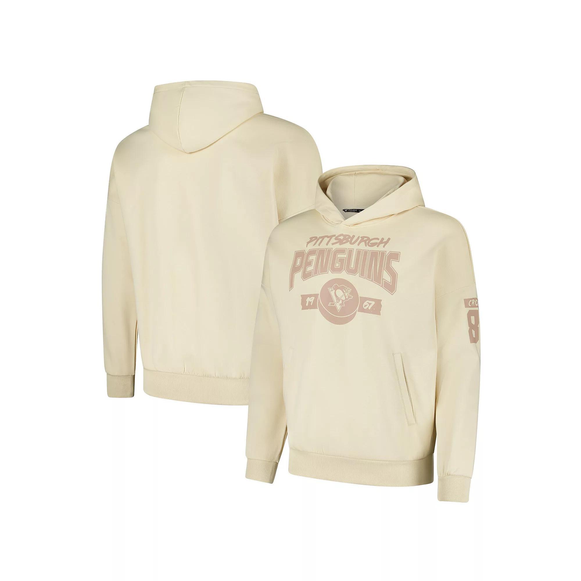 Mens Levelwear Sidney Crosby Khaki Pittsburgh Penguins Oversized Contact Name & Number Pullover Hoodie Product Image