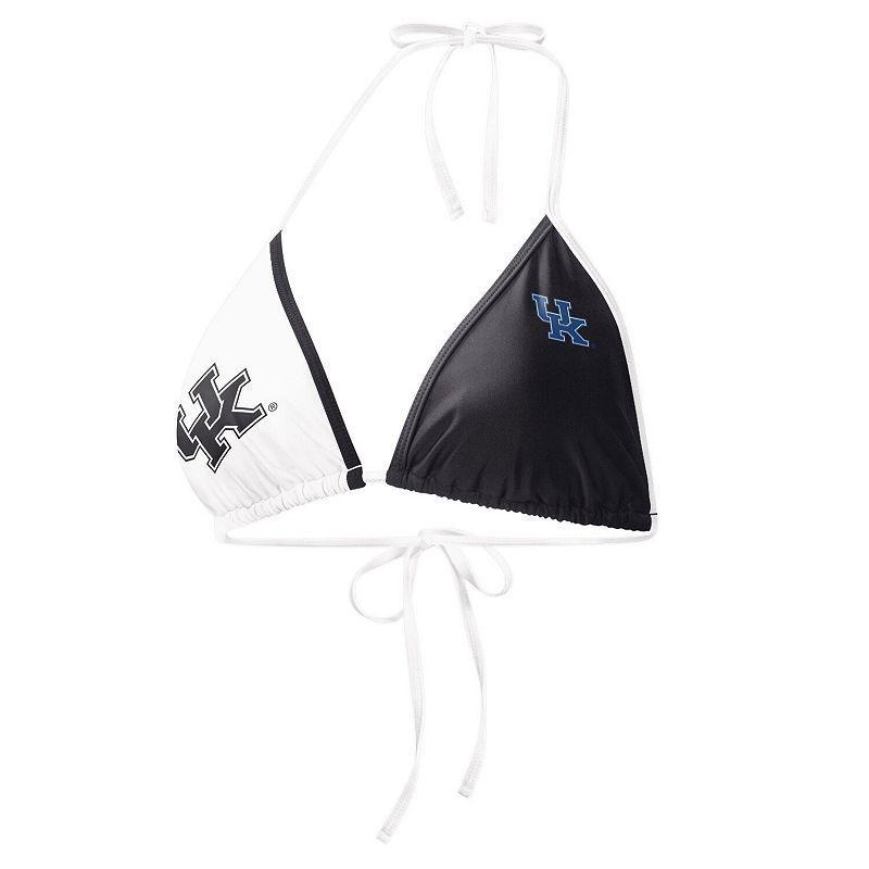 Women's G-III 4Her by Carl Banks Black/White Kentucky Wildcats Play Action Bikini Top, Size: Large Product Image