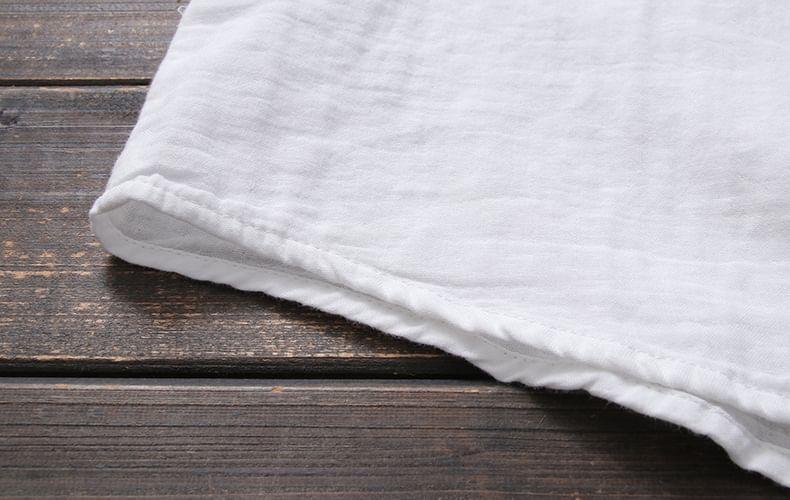 Long Sleeve Lapel Neck Embroidered Shirt Product Image