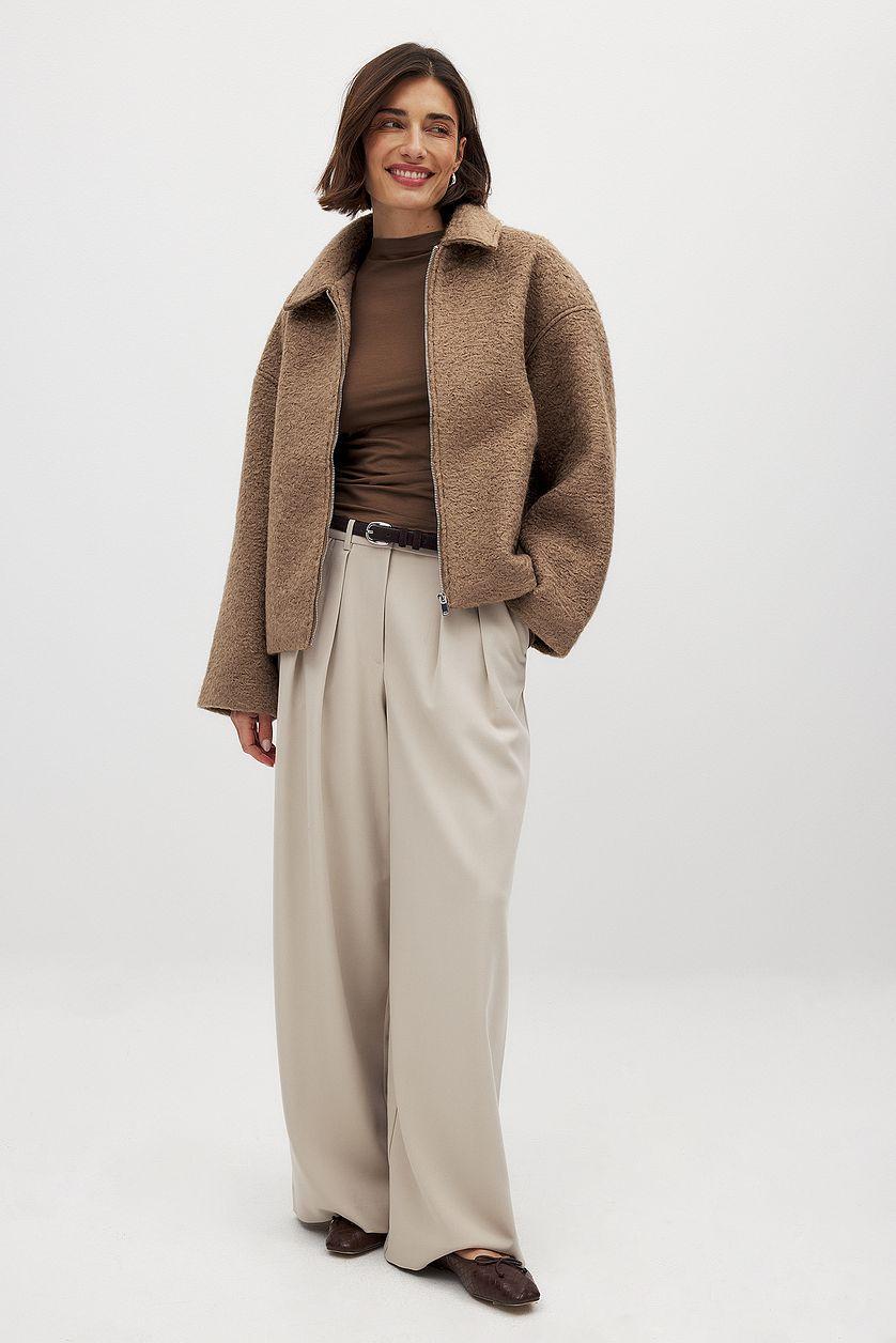 Soft Line Funnel Neck Long Sleeve Top Product Image