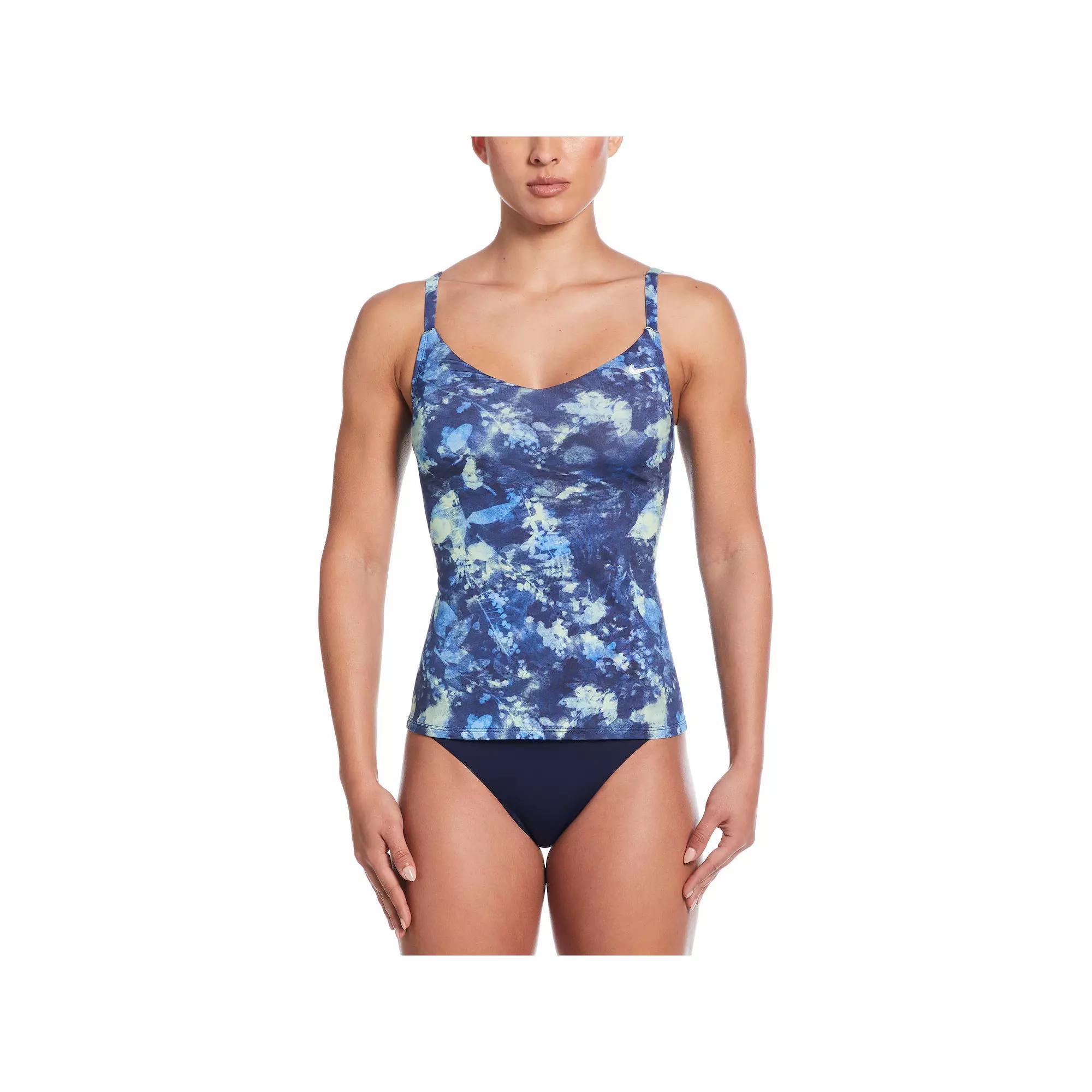 Womens Nike Floral Tie Dye V-Neck Tankini Swim Top Product Image