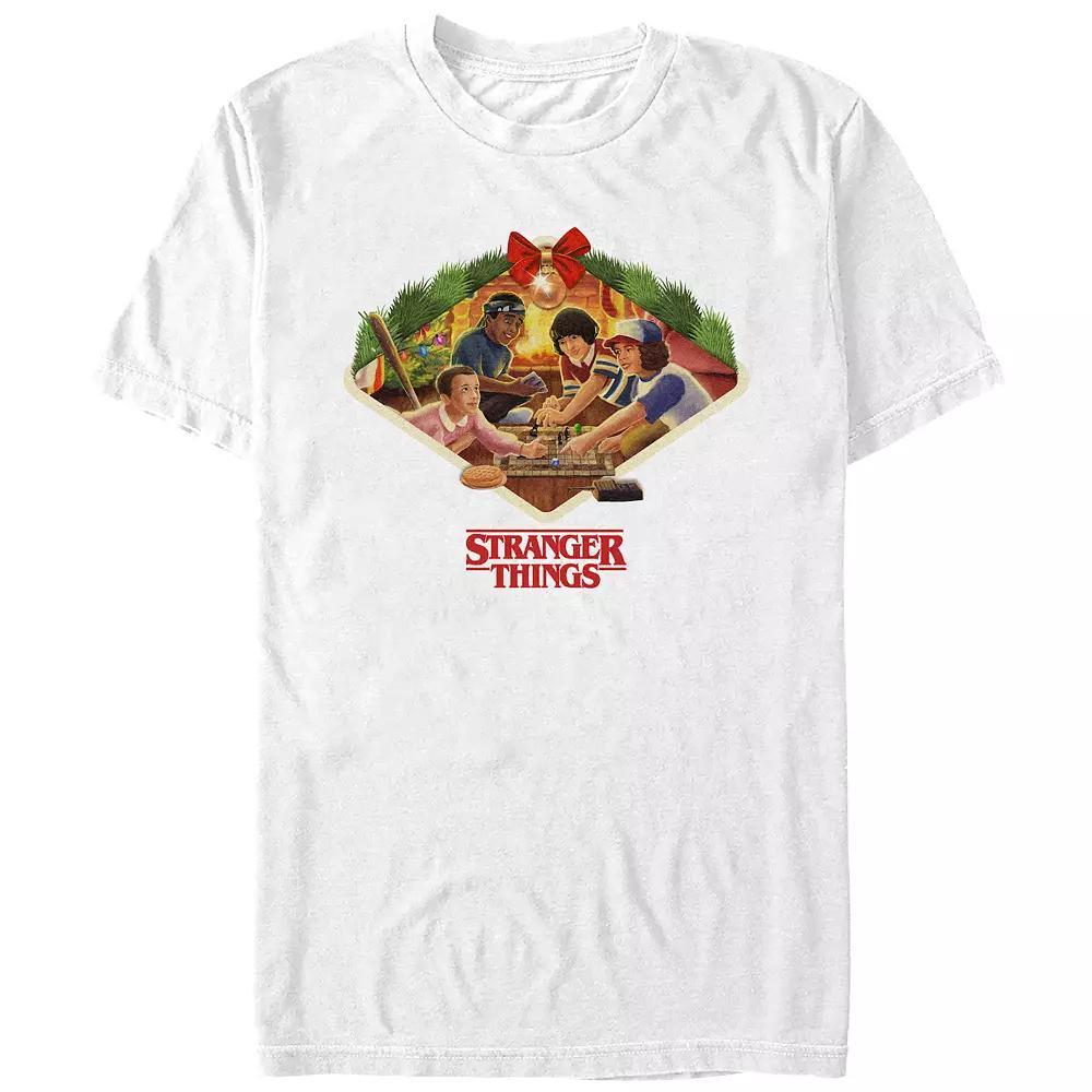 Men's Stranger Things Christmas Game Graphic Tee, Size: Small, White Product Image