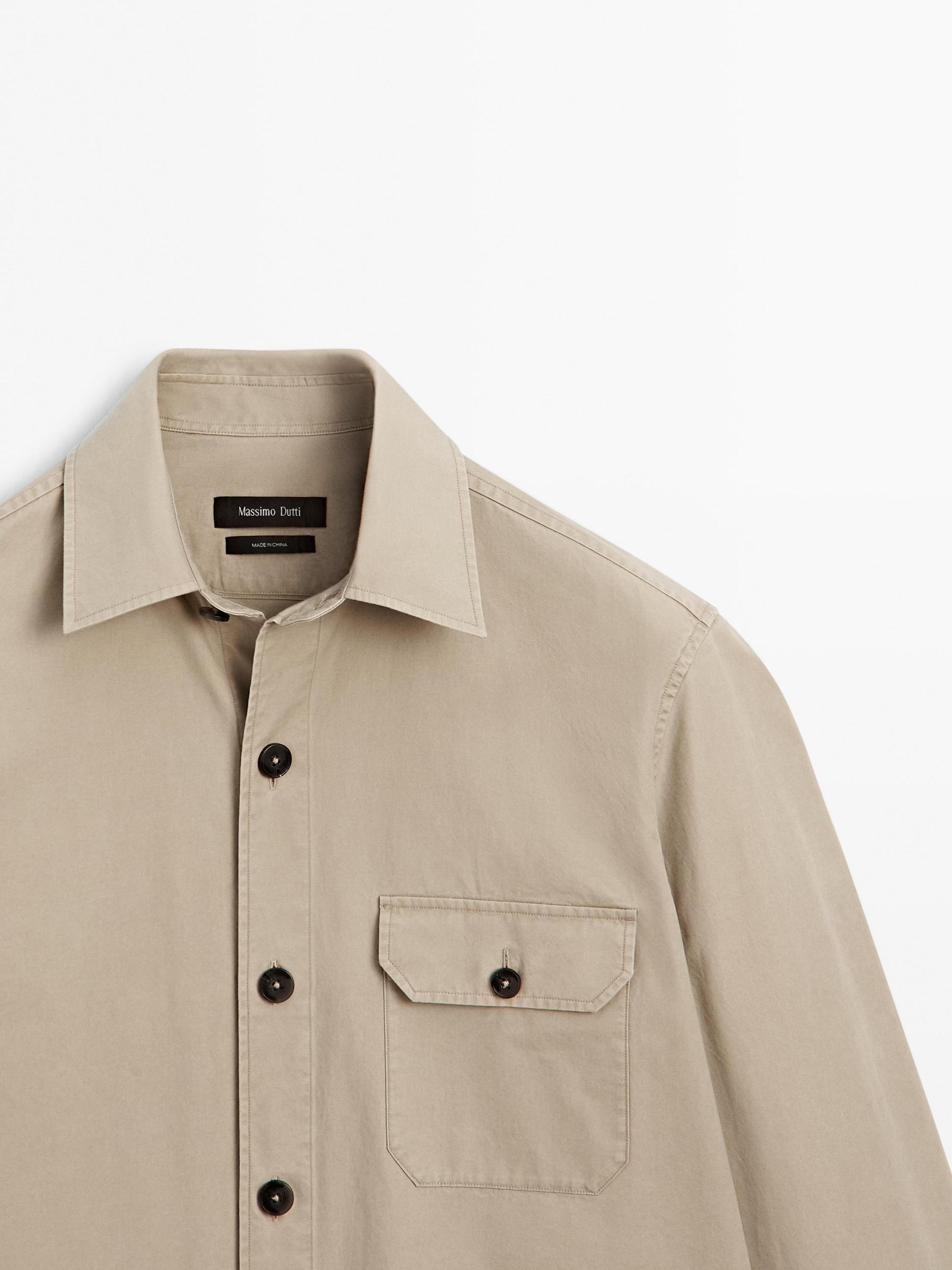 100% cotton overshirt with pocket Product Image