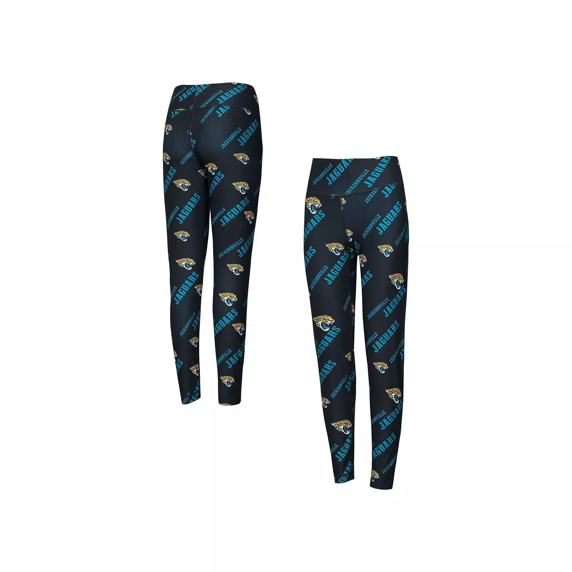 Women's Concepts Sport Black Jacksonville Jaguars Breakthrough Allover Print Knit Leggings, Size: Large Product Image
