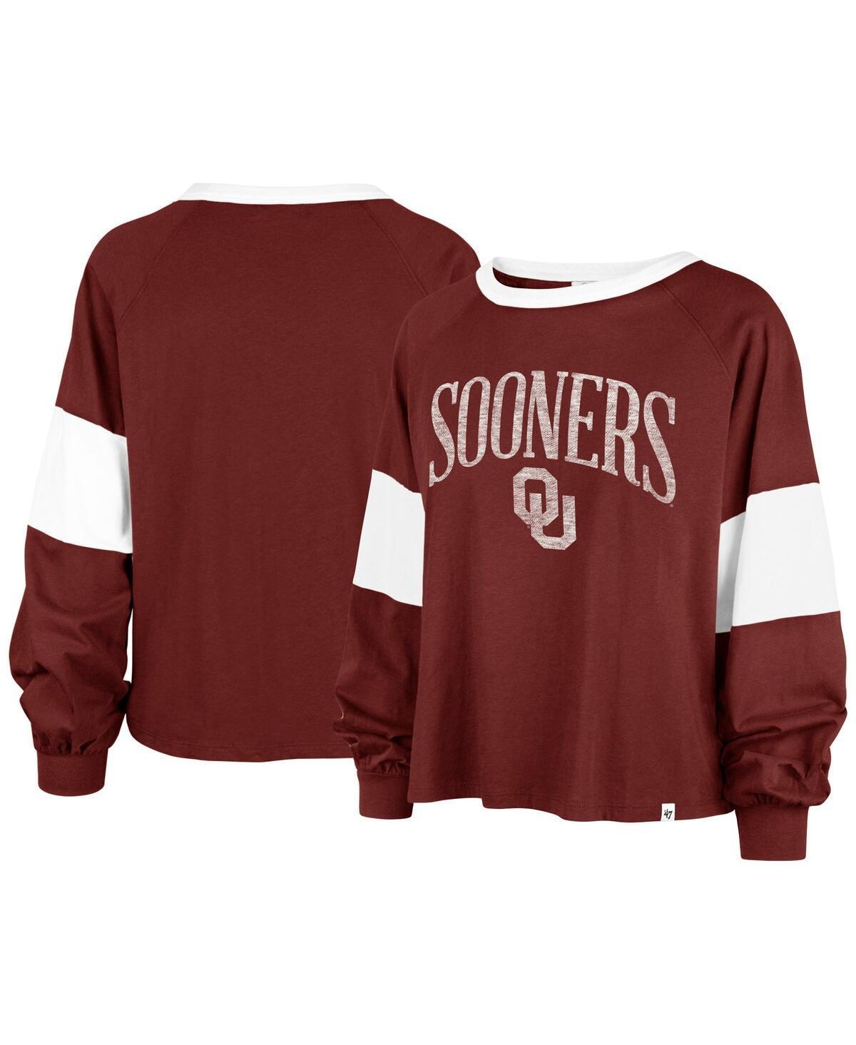 Womens 47 Crimson Oklahoma Sooners Upside Rhea Raglan Long Sleeve T-Shirt Product Image