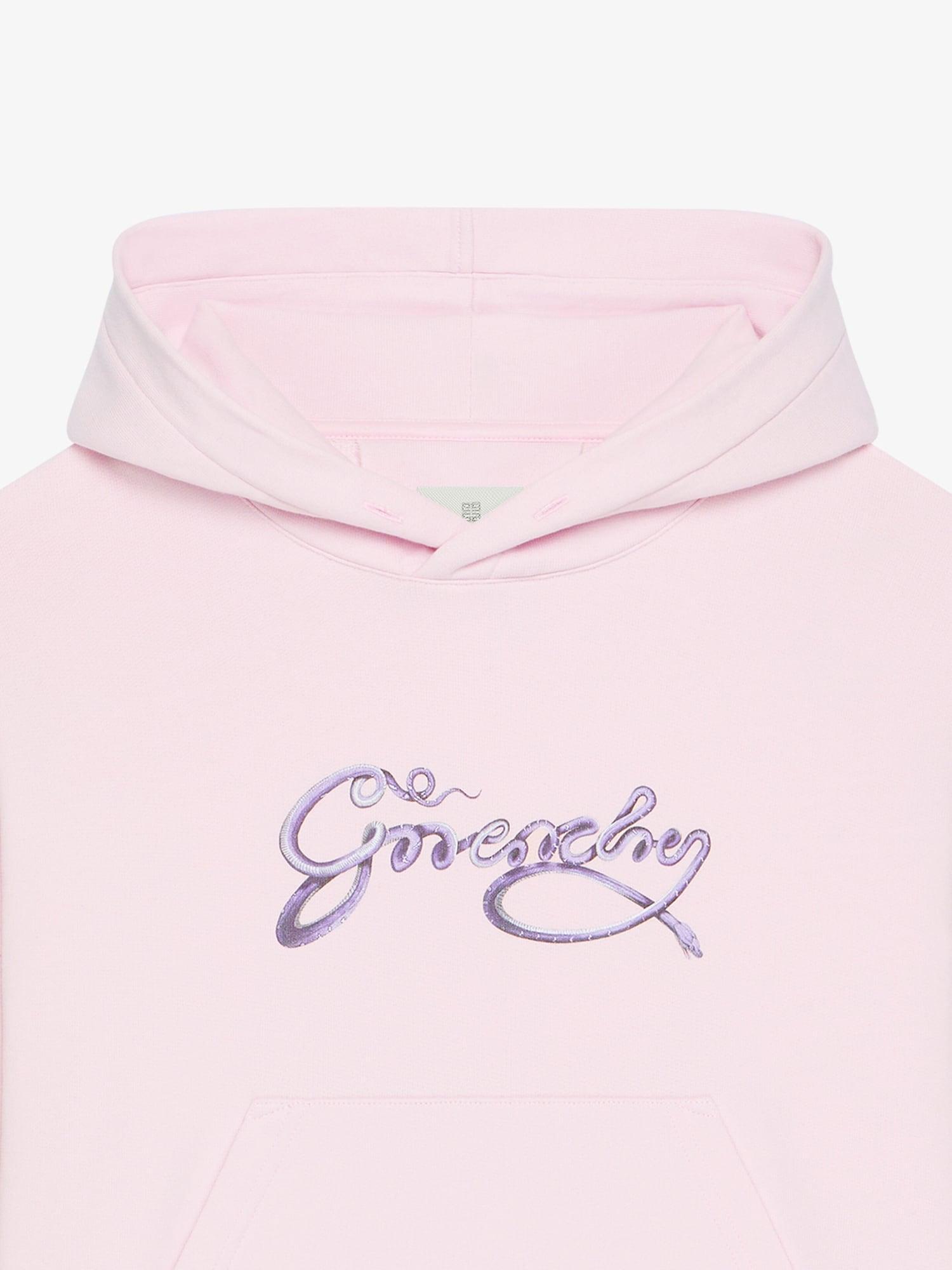 Cropped hoodie in fleece with GIVENCHY snake print Product Image