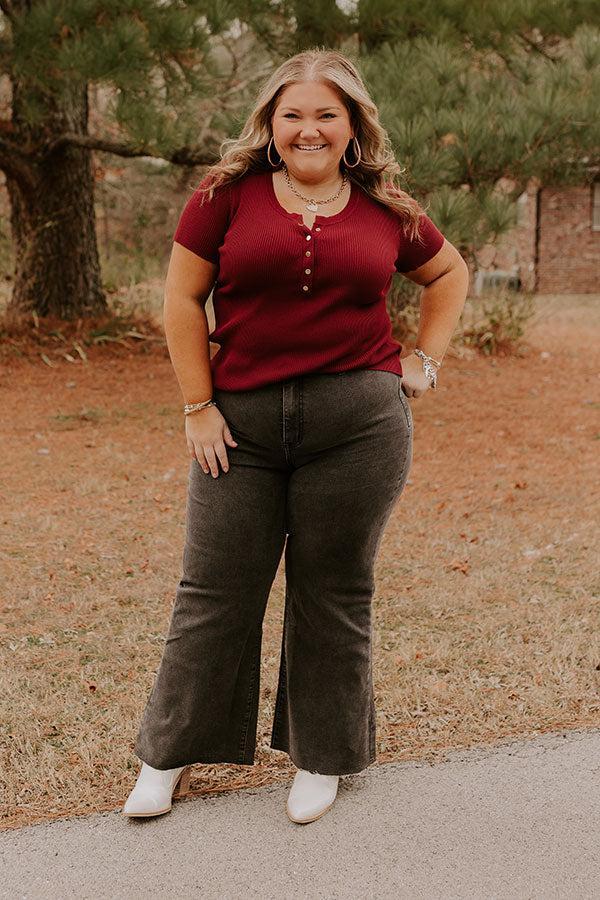 The Adriana High Waist Wide Leg Jean in Vintage Black Curves Product Image