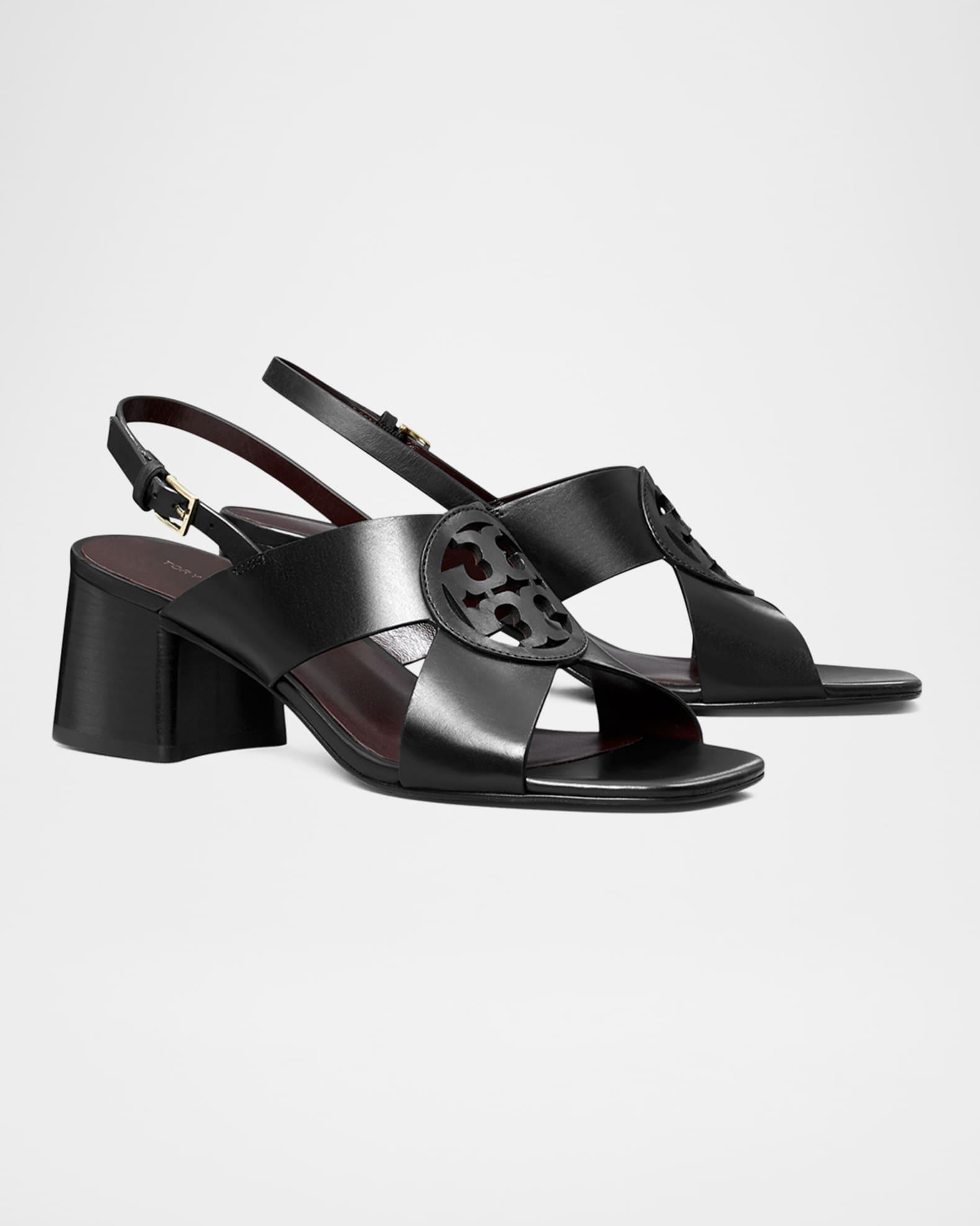 Miller Leather Logo Slingback Sandals Product Image