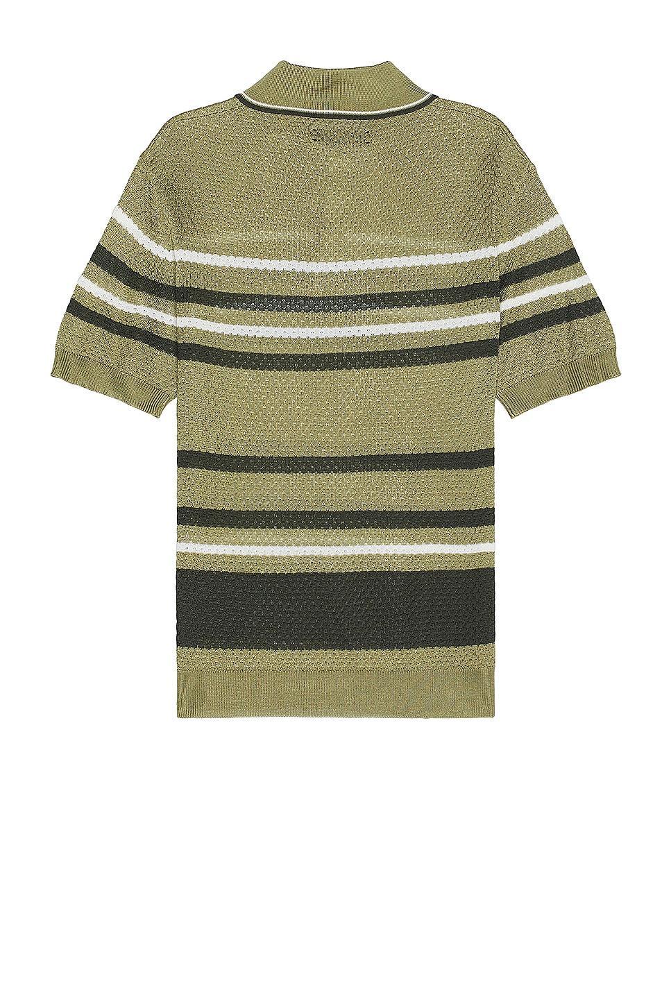 Amiri Striped Polo in Brown Product Image