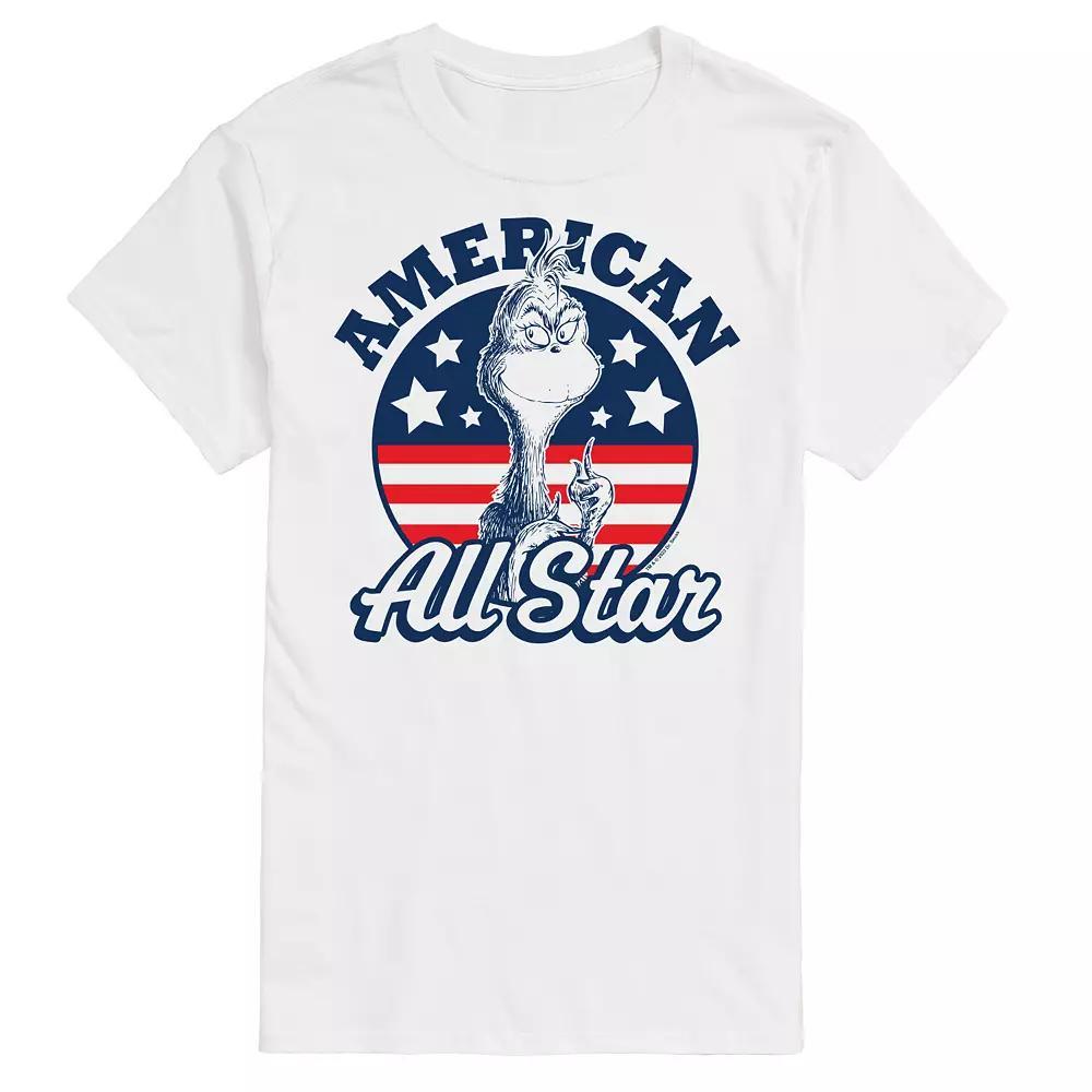 Men's Dr. Seuss The Grinch American All Star Graphic Tee, Size: Medium, White Product Image