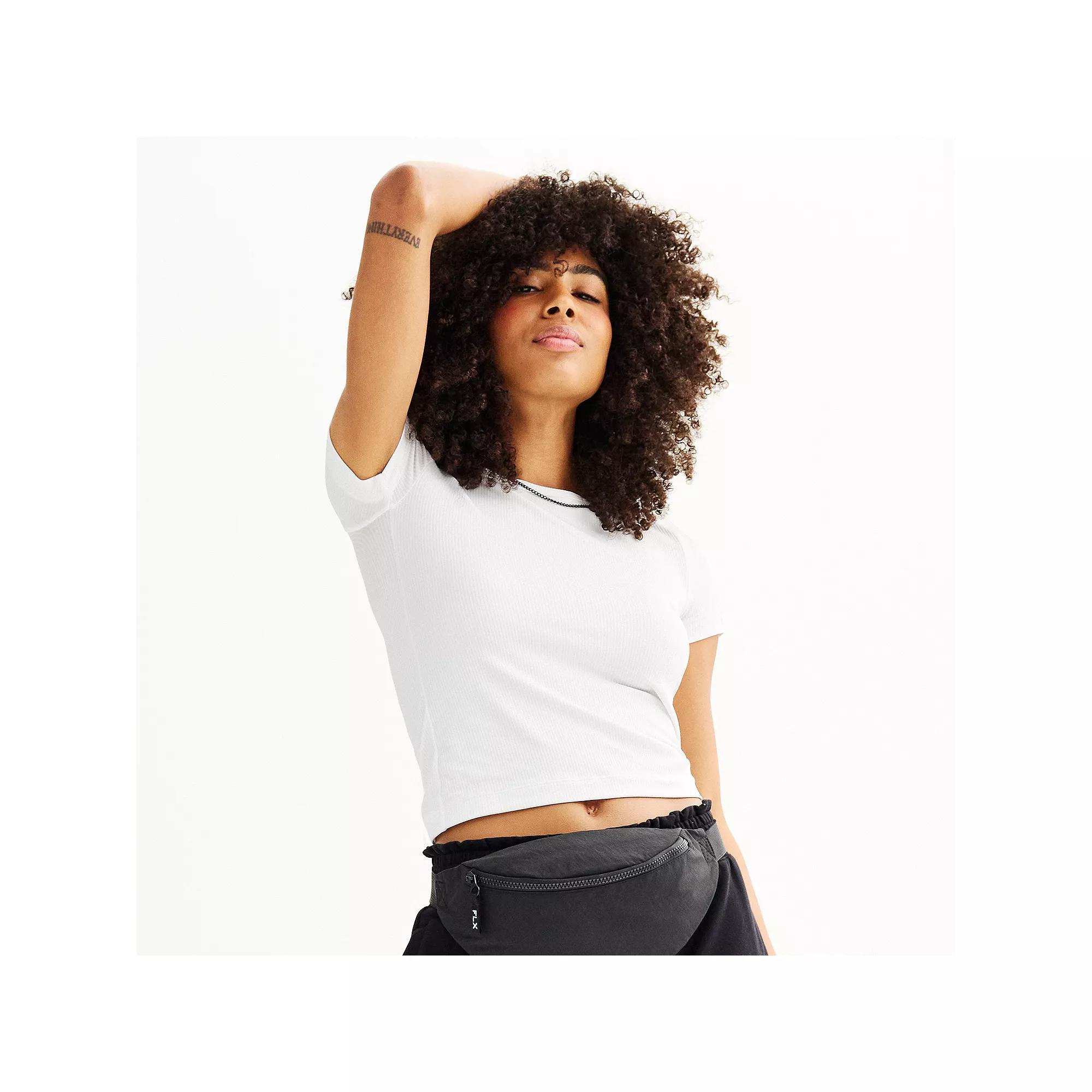 Women's FLX Balance Core Short Sleeve Tee, Size: XL, Modern White Product Image
