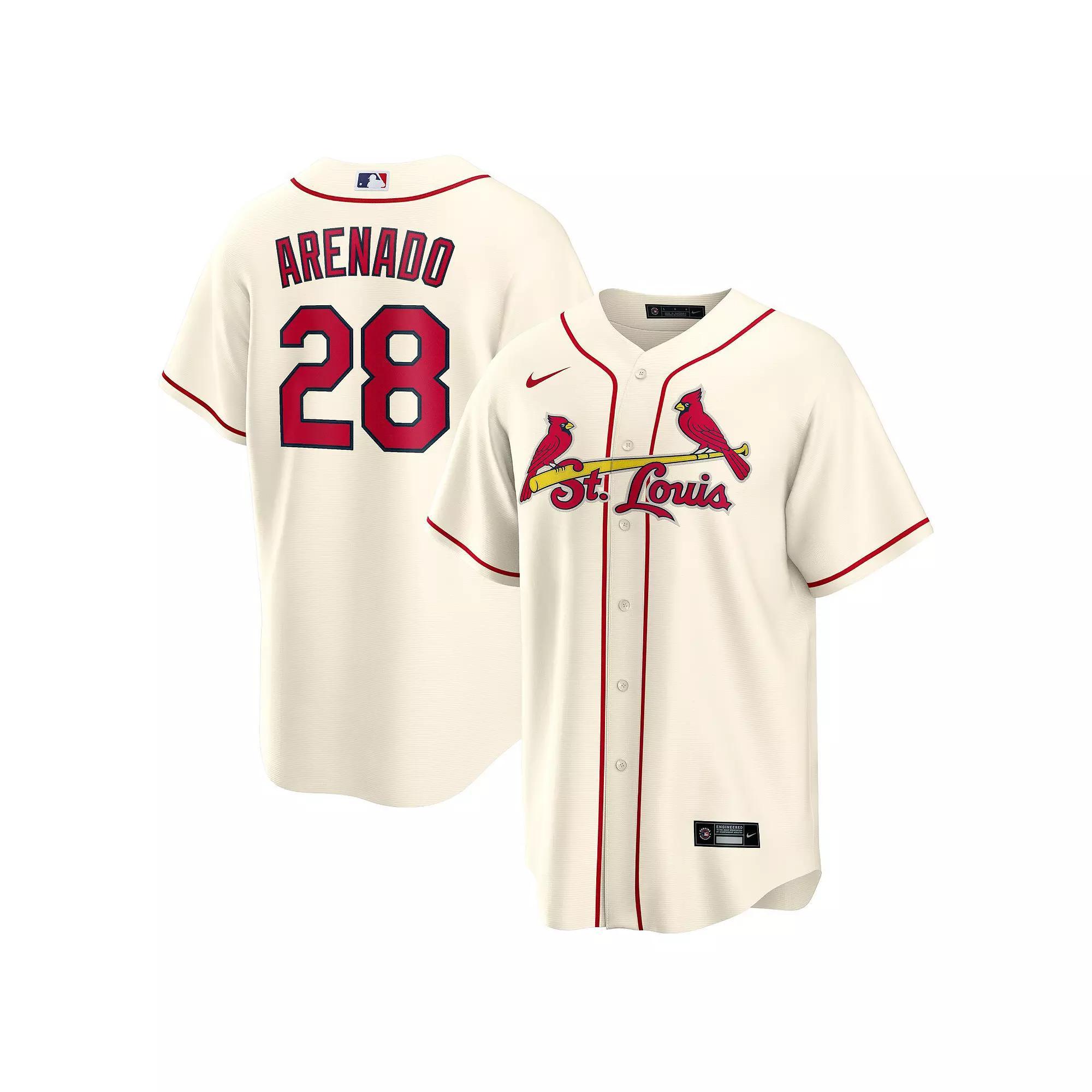 Men's Nike Nolan Arenado Cream St. Louis Cardinals Alternate Official Replica Player Jersey, Size: Small, Beige Product Image
