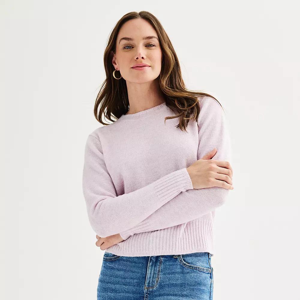 Women's Sonoma Goods For Life® Crewneck Sweater, Size: Small, Pitch Black Product Image